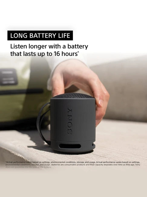 Sony SRS-XB100 Portable Wireless Bluetooth Speaker - Waterproof, Extra Bass, 16H Battery for Outdoor, Travel, Pool & Beach Parties