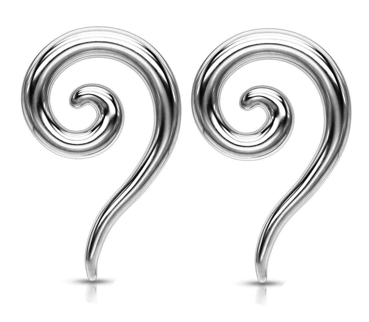 Silver Steel Ear Plugs & Tunnels - 0g 2g 4g 6g 8g Sizes - Includes Tapers, Pinchers, Horseshoes, Gauges & Hangers - Perfect for Septum & Ear Stretching Jewelry - Ideal for Body Piercing Enthusiasts & Alternative Fashion