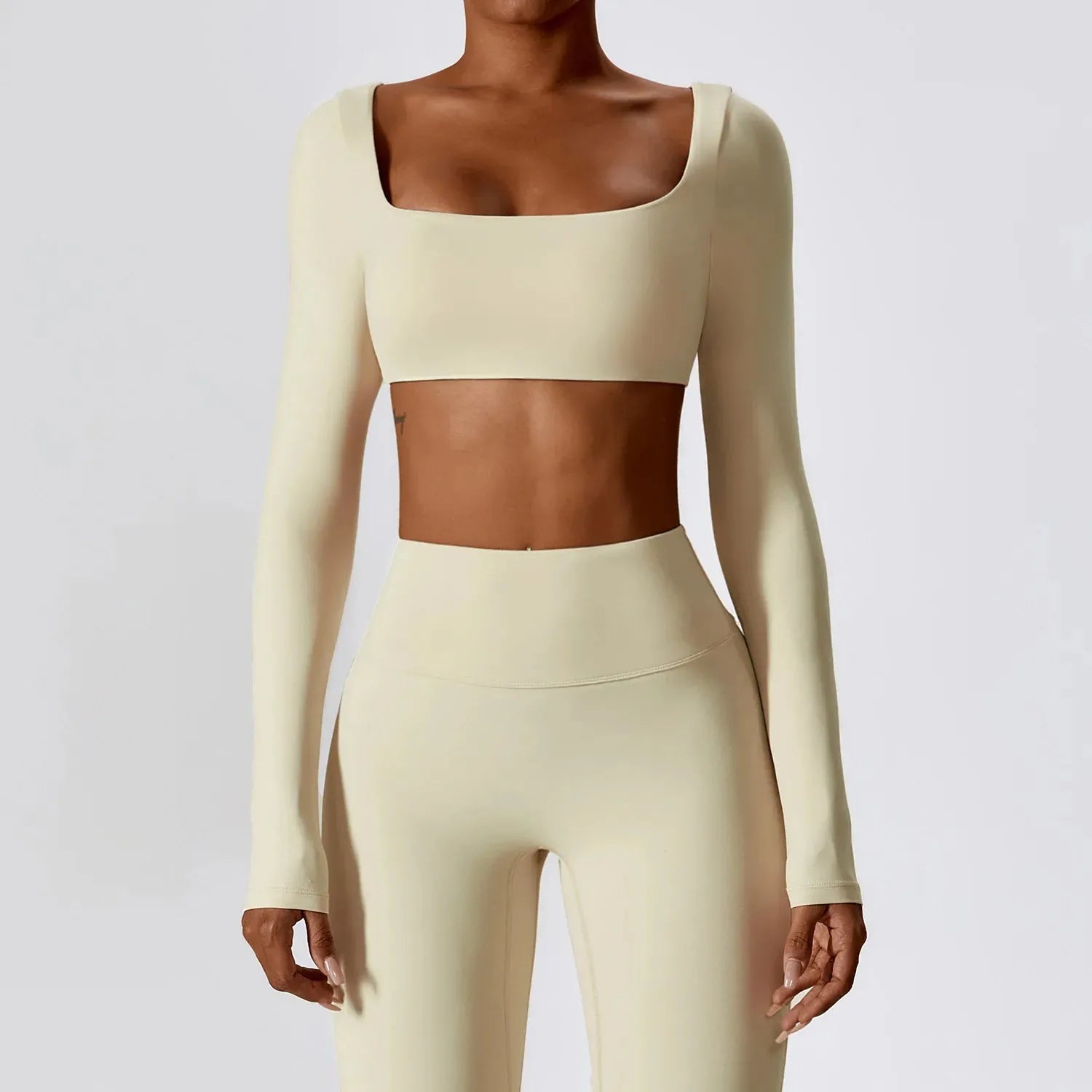 Women's Quick Dry Padded Workout Crop Top - Long Sleeve Gym Shirt for Running, Yoga & Fitness | Moisture-Wicking Push Up Sports Bra for Active Lifestyles