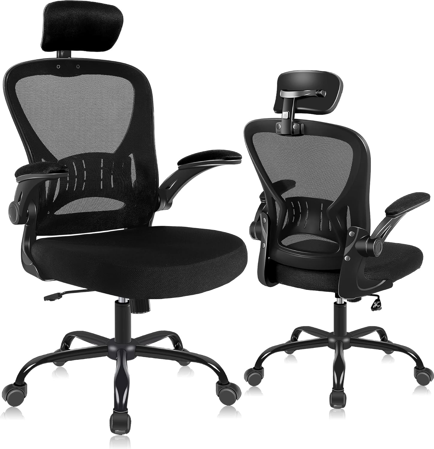 Ralex-Chair Ergonomic Office Chair with Adjustable Headrest & Lumbar Support - Flip-Up Armrests Desk Chair for Home, Office & Conference Room - Perfect for Long Work Hours, Gaming & Video Calls