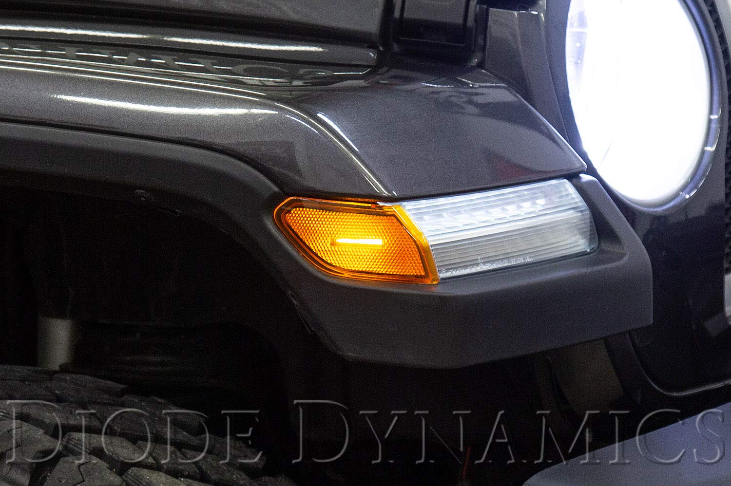 Diode Dynamics LED Sidemarkers for Jeep JL Wrangler 2018-2023 - Amber Light Kit (Pair) - Enhanced Visibility & Style for Off-Road Adventures & Night Driving