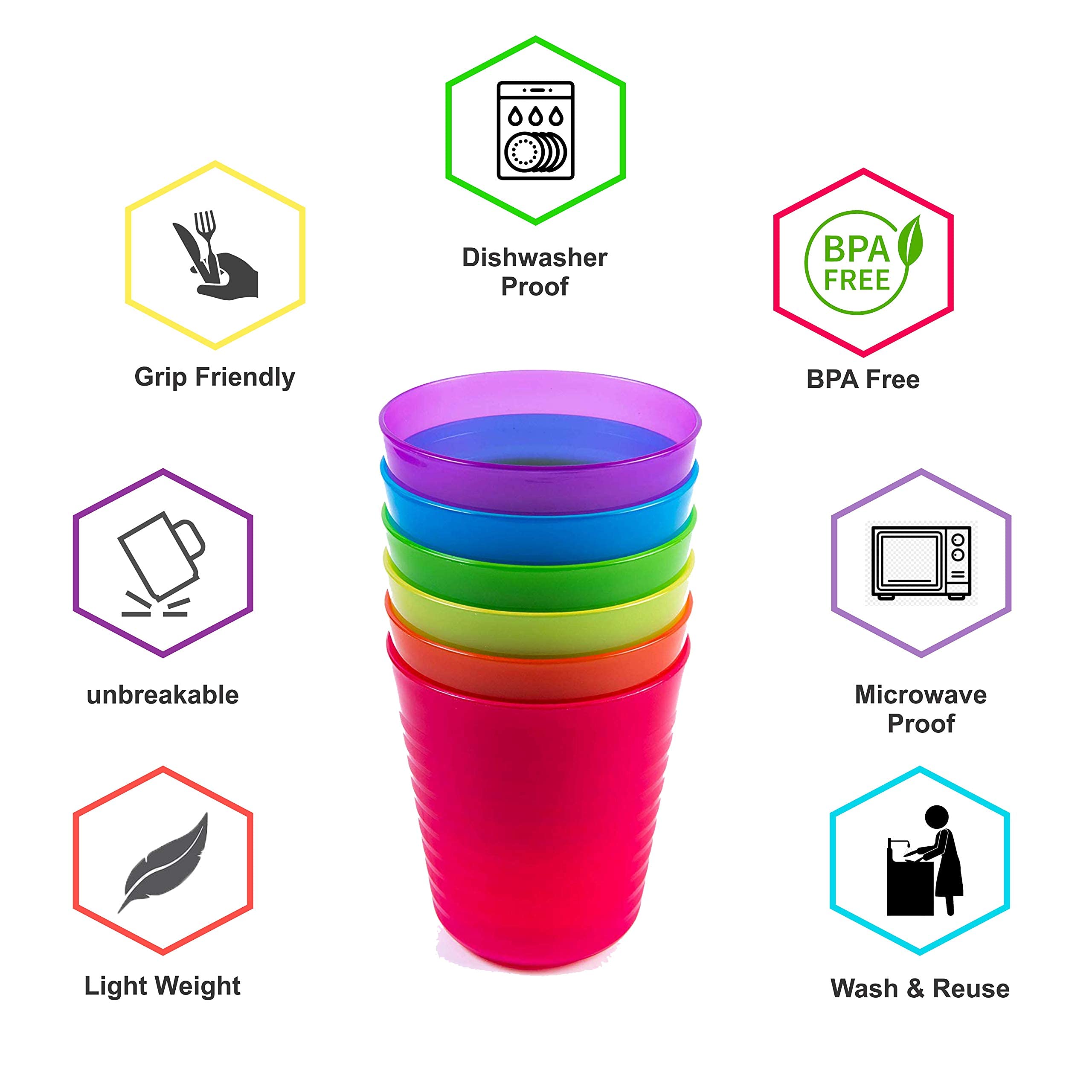 Colorful Insulated Tumblers - 24-Pack (Purple, Pink, Orange, Yellow, Green, Blue) for Parties, Picnics & Outdoor Events