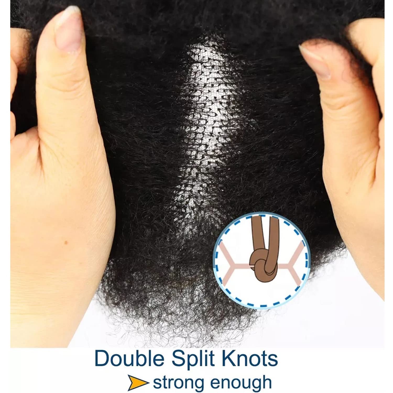 Afro Curly Toupee for Black Men - 120% Density Human Hair System - 8x10 Inch Full PU Skin Base - Natural Black Afro Curly Hairpiece for Men | Perfect for Daily Wear, Cosplay & Special Occasions