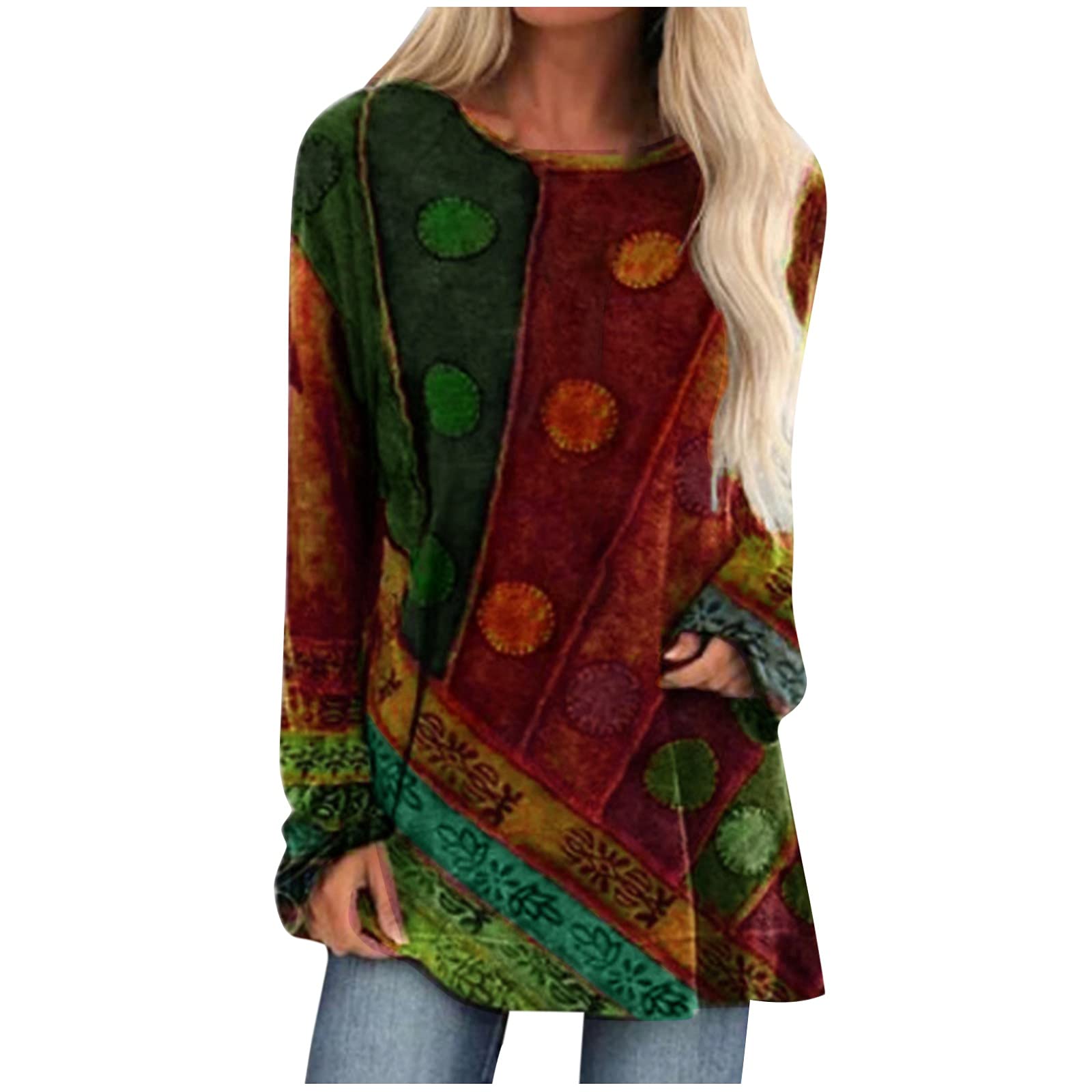 Women's Long Sleeve T-Shirts - Casual Loose Tunic Blouse with Side Split for Workout & Office Wear | Comfortable & Stylish Women's Tops for Everyday Use