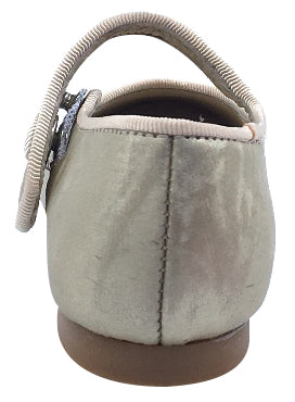 Luccini Girls Snap Mary Jane Shoes - Champagne Gold Mary Janes for Toddlers & Little Girls - Perfect for School, Parties & Special Occasions