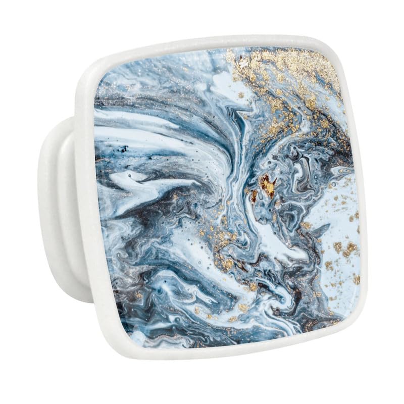 Blue Grey Gold Marble