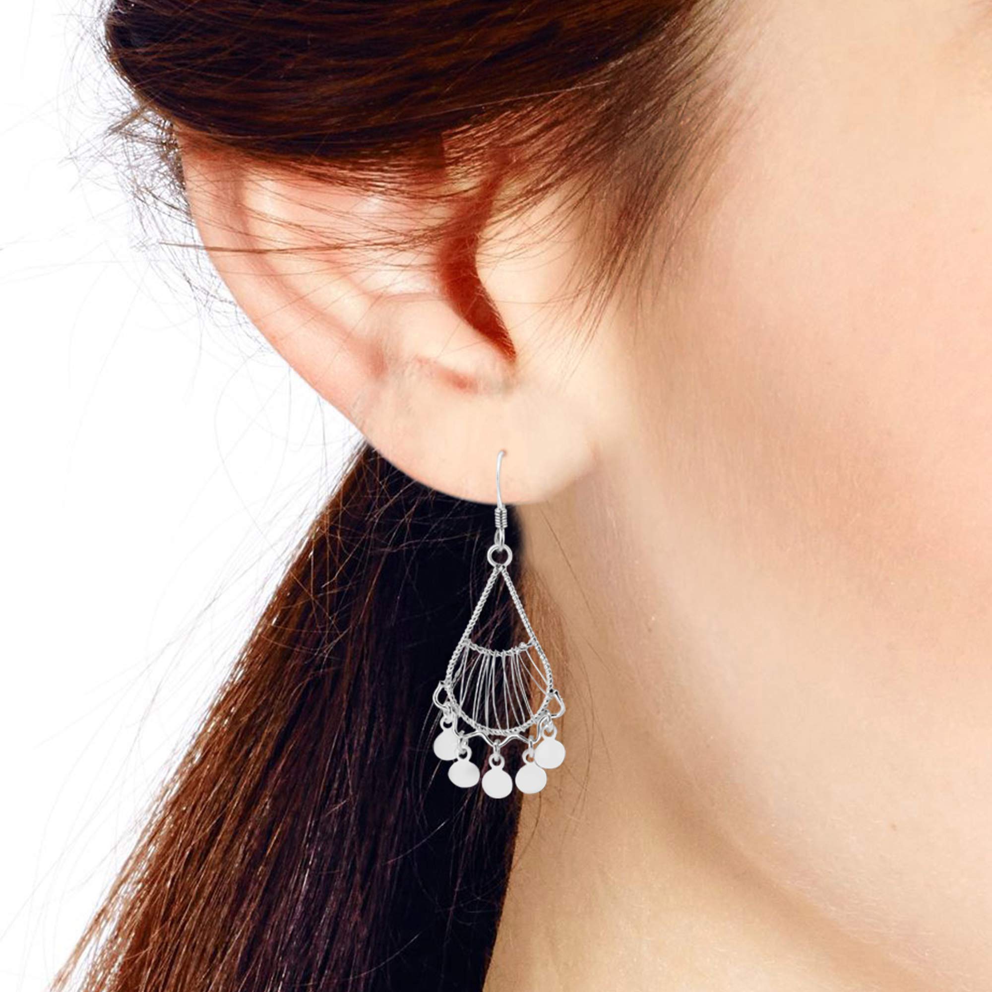 Elegant Teardrop Chandelier .925 Sterling Silver Dangle Earrings for Women - Perfect for Weddings, Parties & Evening Events