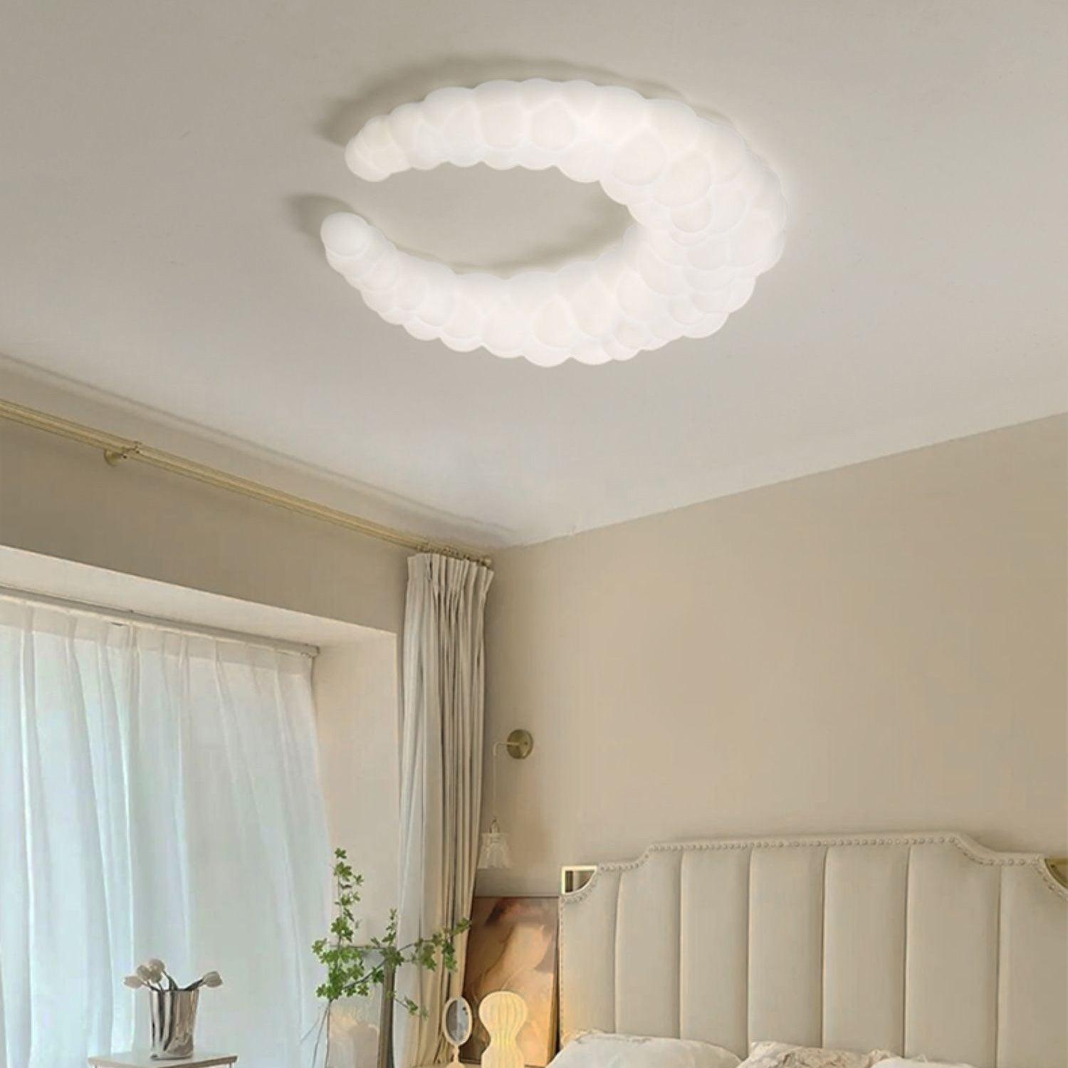 Modern Avir LED Ceiling Lamp - Energy Efficient Flush Mount Light Fixture for Bedroom, Living Room & Kitchen - Dimmable Indoor Lighting with Remote Control