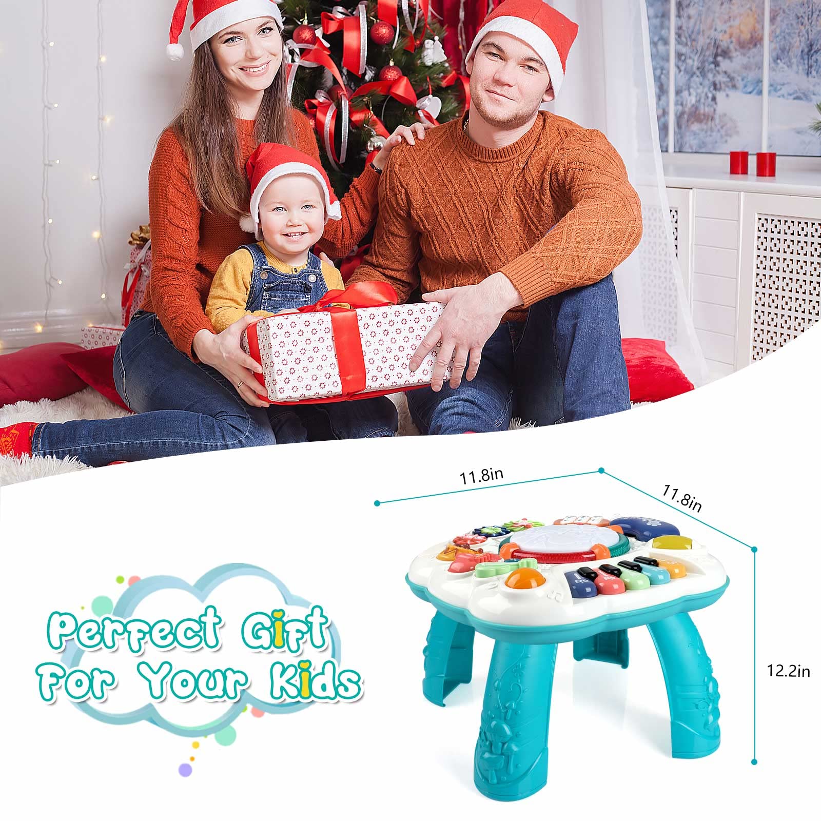 Best Baby Activity Center & Musical Learning Toy for 6-18 Month Olds - Interactive Toddler Toys for 1-3 Year Old Boys & Girls - Perfect Gift for Birthdays & Early Childhood Development - Ideal for Playtime, Learning & Sensory Stimulation