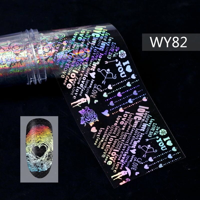 Holographic Laser Transfer Foil Roll - WY Series for DIY Crafts, Nail Art, and Scrapbooking | Premium Adhesive Foil for Creative Projects