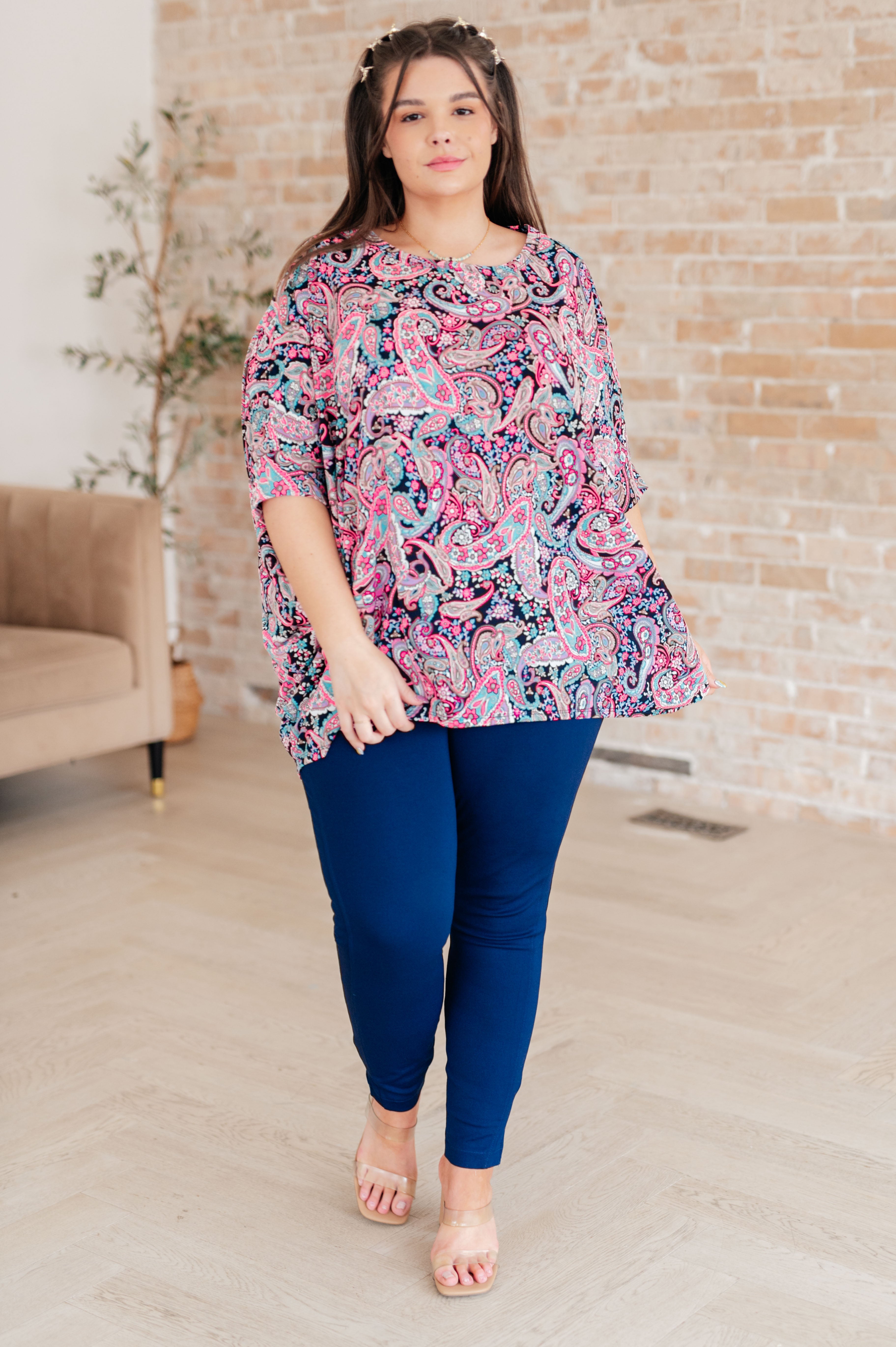 Essentially You Women's Pink Paisley Print Top | Floral Blouse for Casual Wear, Date Night & Summer Outfits