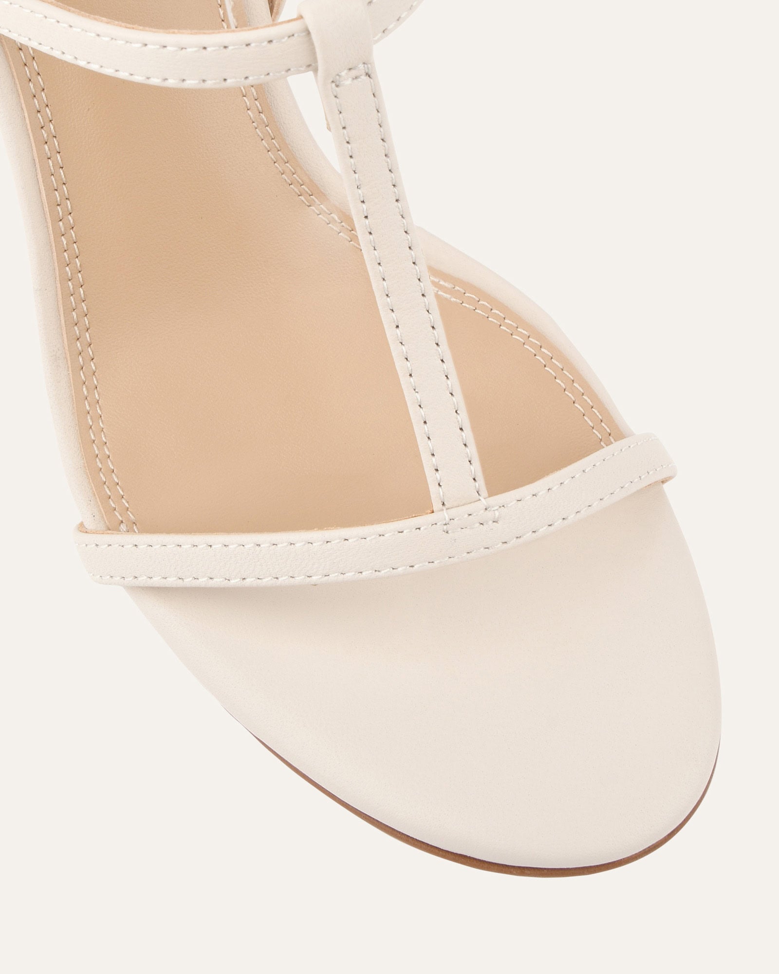 Lacey High Heel Sandals for Women - Off White Leather Strappy Dress Shoes for Weddings, Parties & Evening Events