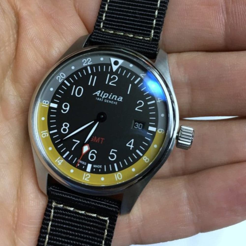 ALPINA STARTIMER PILOT GMT Quartz Men's Watch - AL 247BBG4S6 - Swiss Made Aviation Chronograph for Travelers & Business Professionals