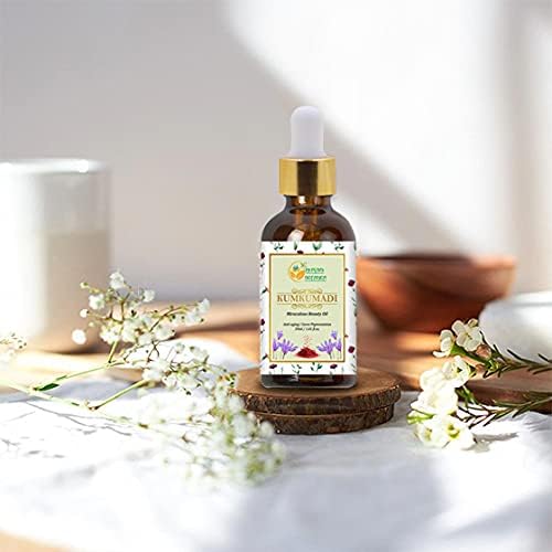 Pure Ayurvedic Saffron Face Oil with 26 Herbs - 30ml Natural Serum & Moisturizer for Glowing Skin - Perfect for Night Routine & Anti-Aging Care