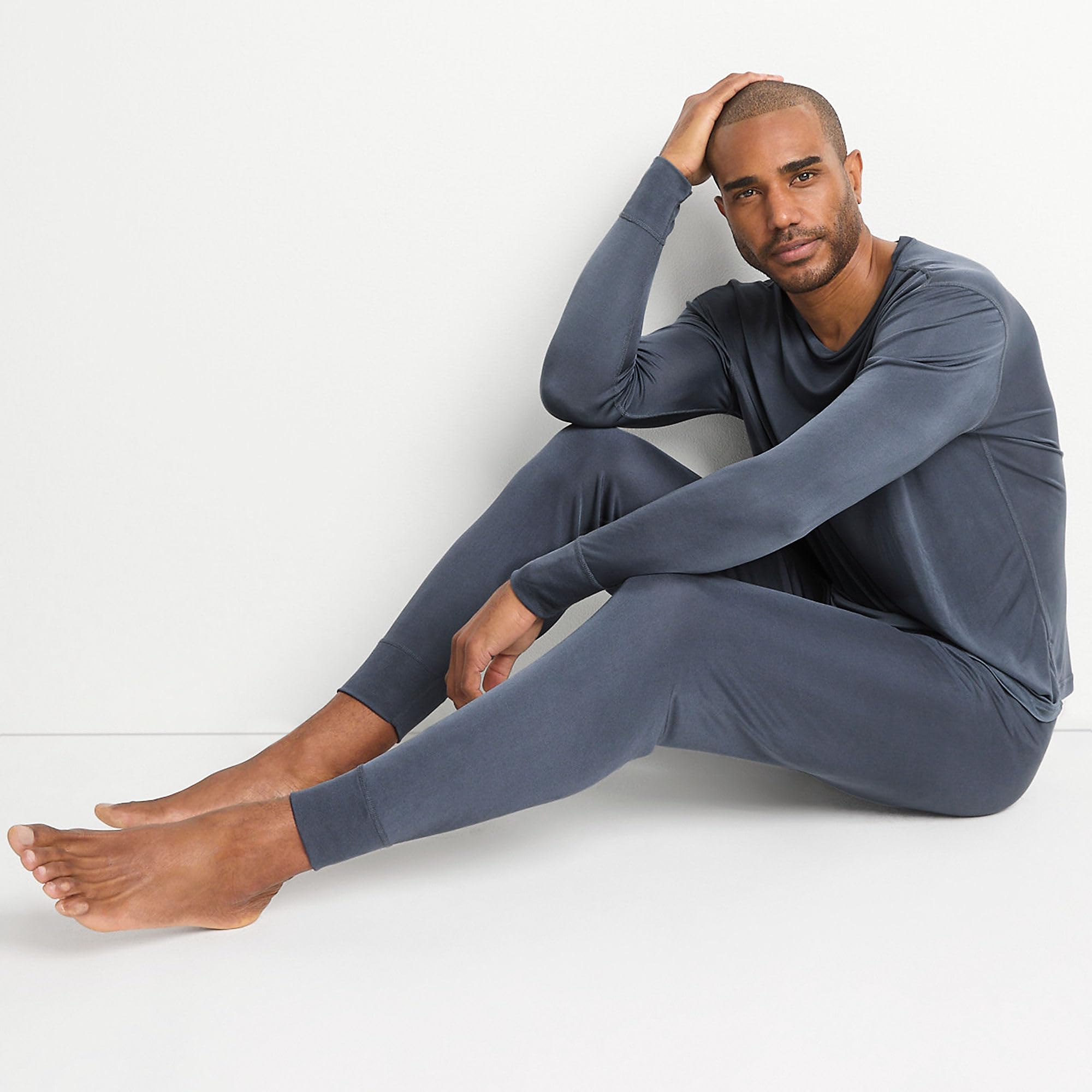 Lands' End Men's Silk Thermal Underwear Pants - Soft & Breathable Long Johns for Winter, Cold Weather & Layering