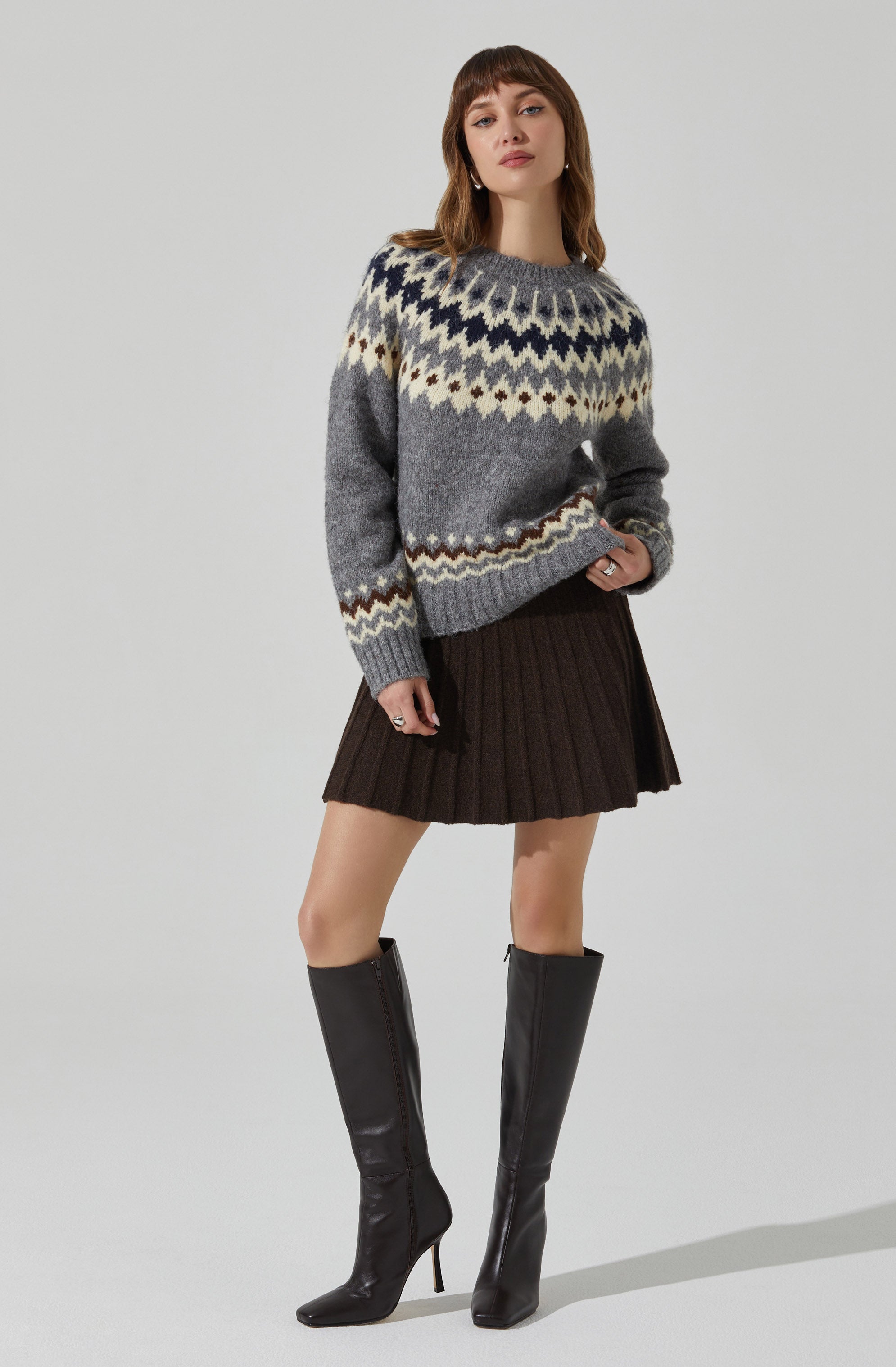 Feyre Fair Isle Sweater Women's Knitwear - Cozy Nordic Christmas Winter Pullover for Holiday Parties & Casual Outings