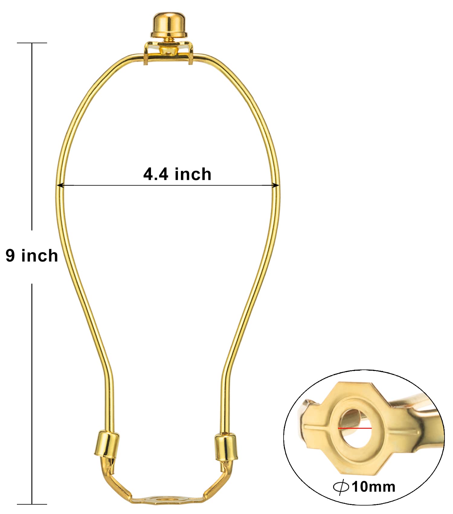 9 Inch Detachable Lamp Shade Harp Holder - 2 Pack Heavy Duty Lamp Shade Bracket with 3/8