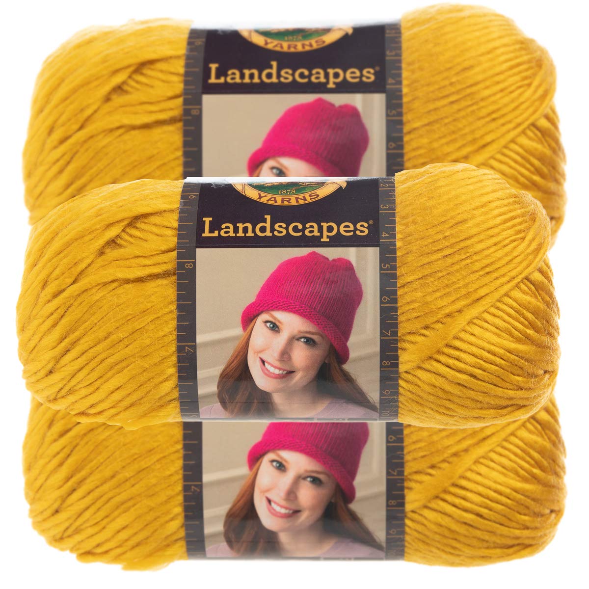 Lion Brand Yarn (3 Pack) - 100% Acrylic Medium #4 Soft Knitting & Crocheting Yarn in Mustard Color | Perfect for Blankets, Scarves, and DIY Crafts