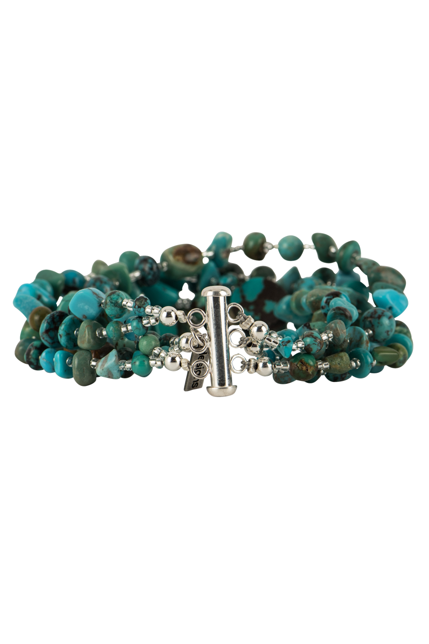 Paige Wallace Turquoise Mixed Stone Bracelet - Handmade Boho Beaded Bracelet for Women | Perfect for Yoga, Meditation & Everyday Wear