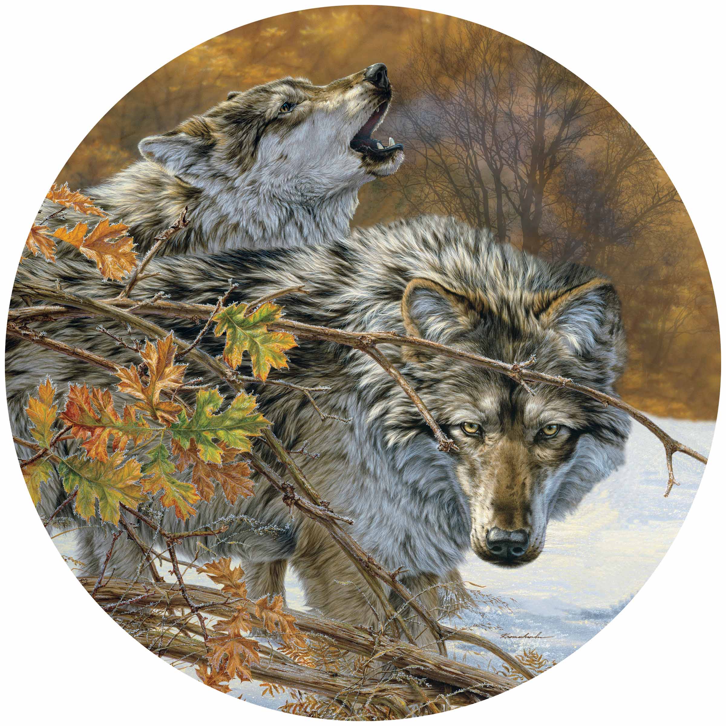 Body Language Wolves 18-Inch Metal Side Table - Stylish & Durable Accent Table for Living Room, Bedroom, or Office Decor