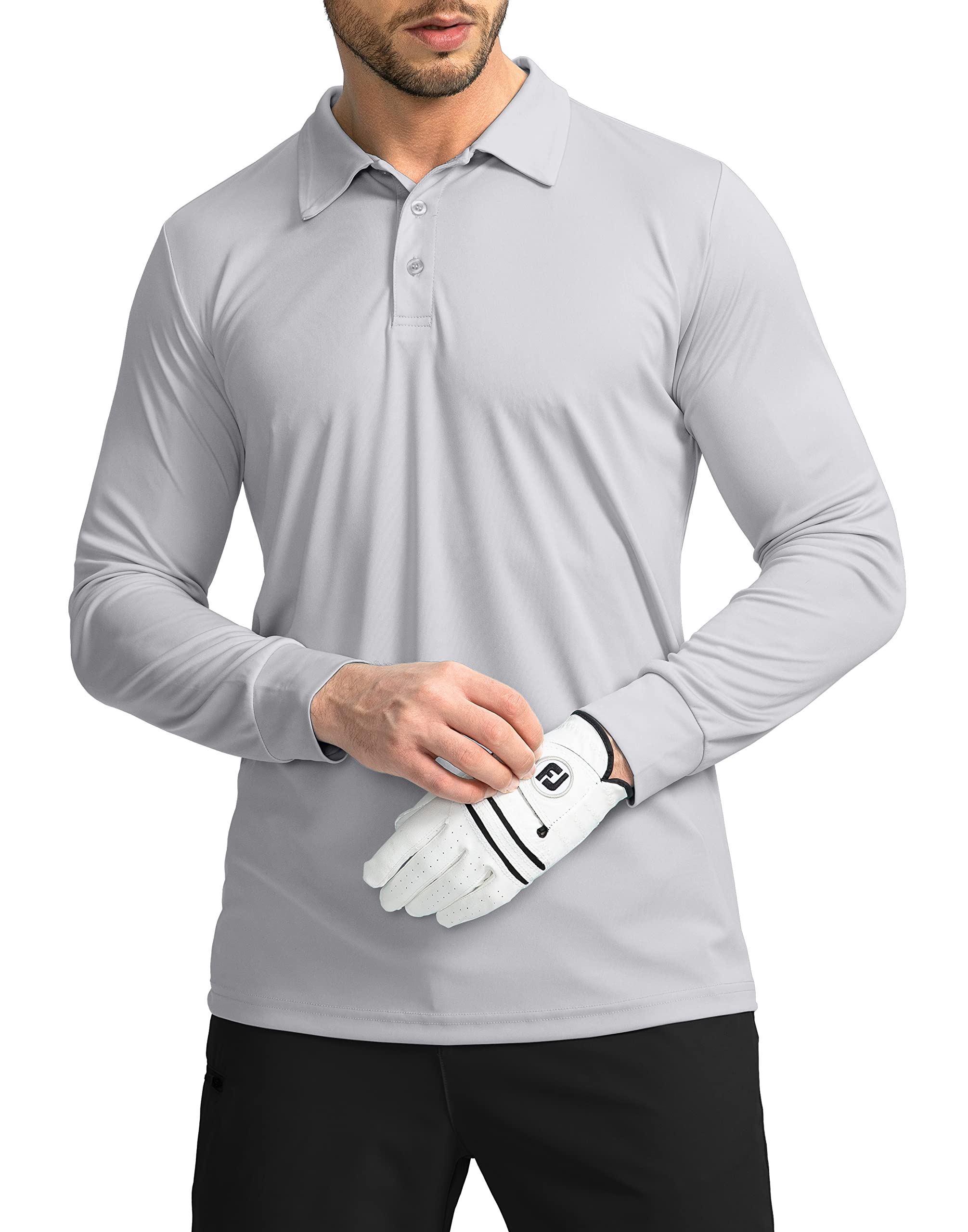 Men's Long Sleeve Polo Shirt - UPF 50+ Sun Protection, Lightweight & Breathable Golf Shirt for Work, Fishing & Outdoor Activities | Perfect for Golfing, Hiking and Summer Sun Protection