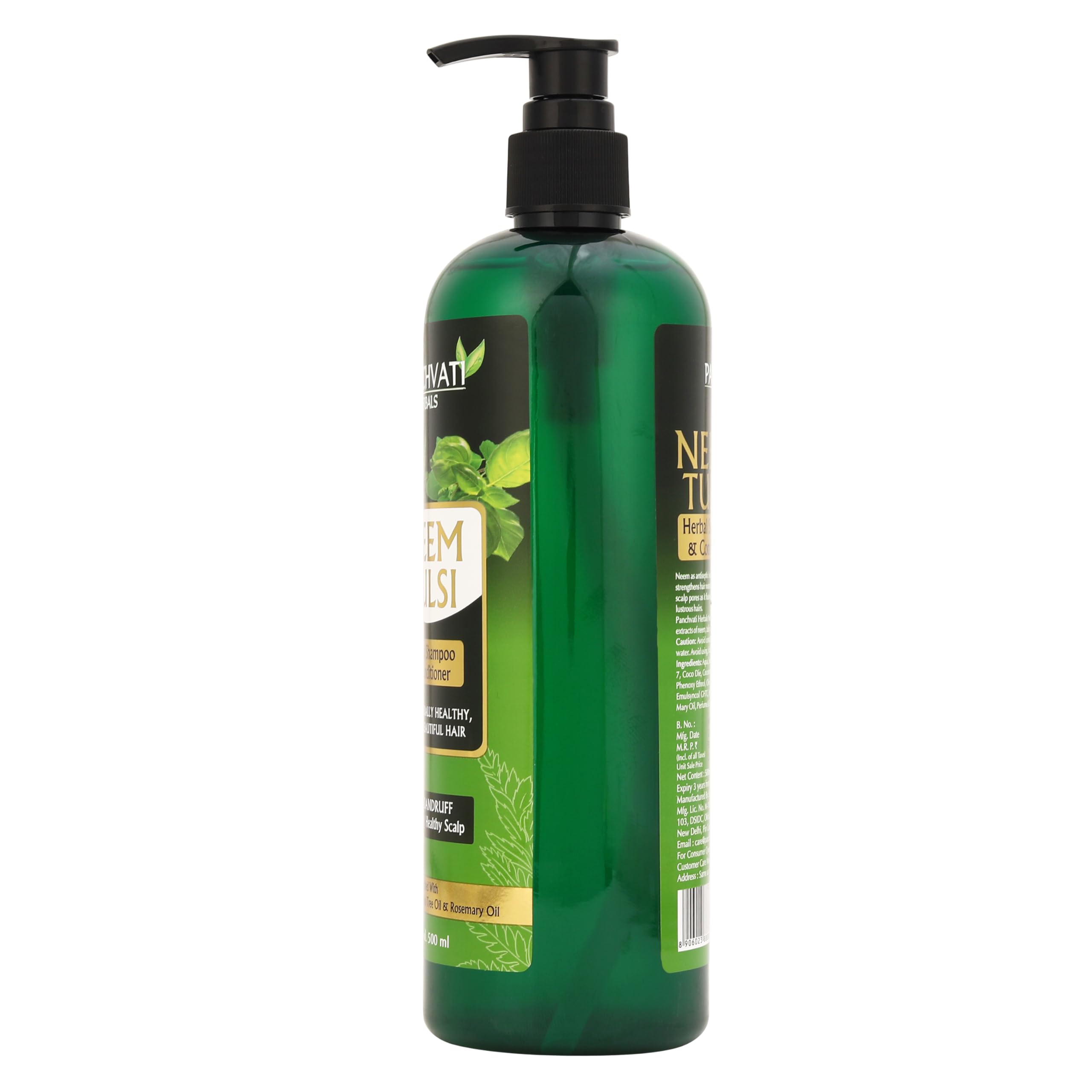 Panchvati Herbals Neem Tulsi Hair Shampoo for Healthy Hair Growth & Hair Fall Control - 450ml | Ayurvedic Herbal Shampoo for Daily Use & Scalp Care