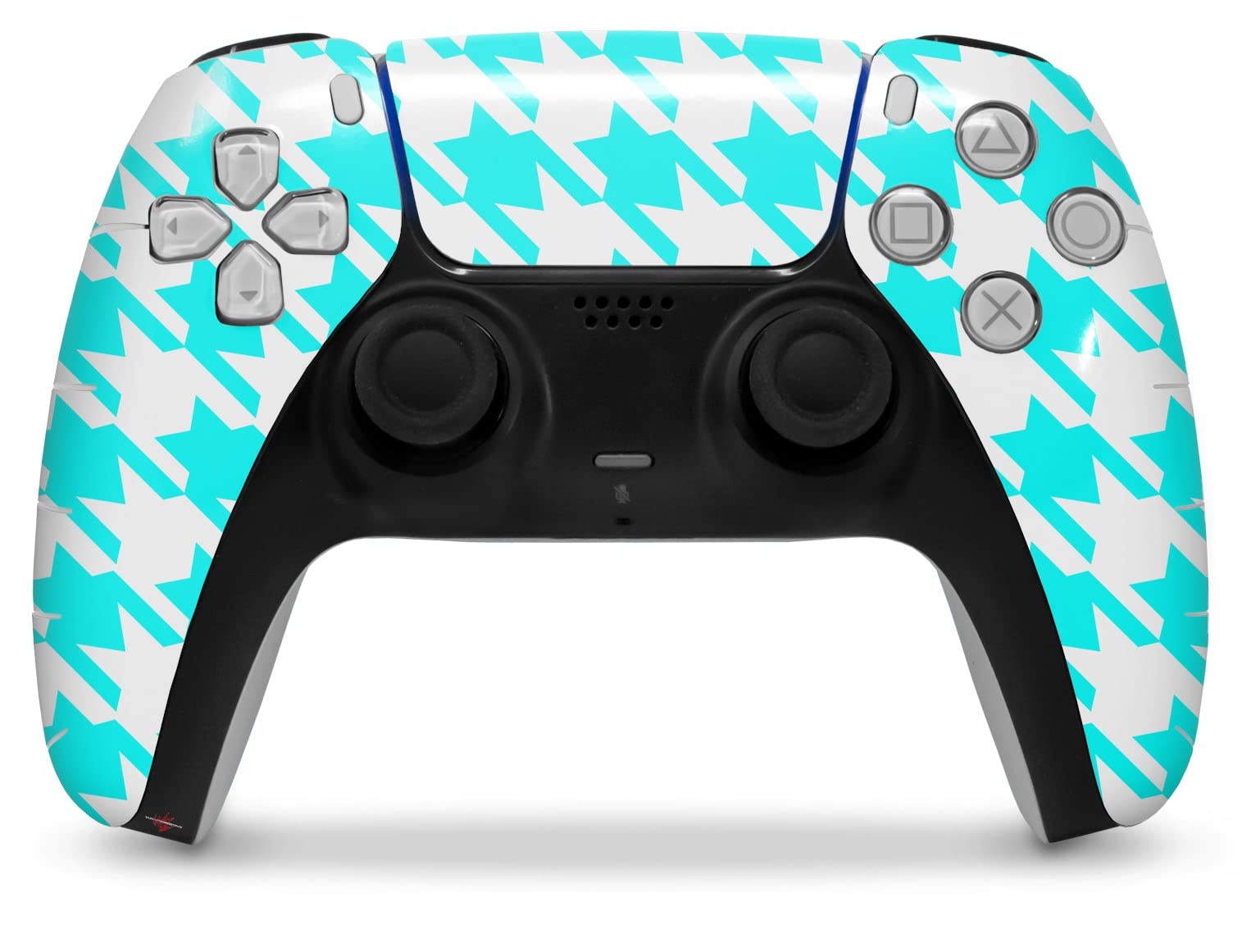 Sony PS5 DualSense Skin Wrap - Houndstooth Neon Teal | Gaming Protection