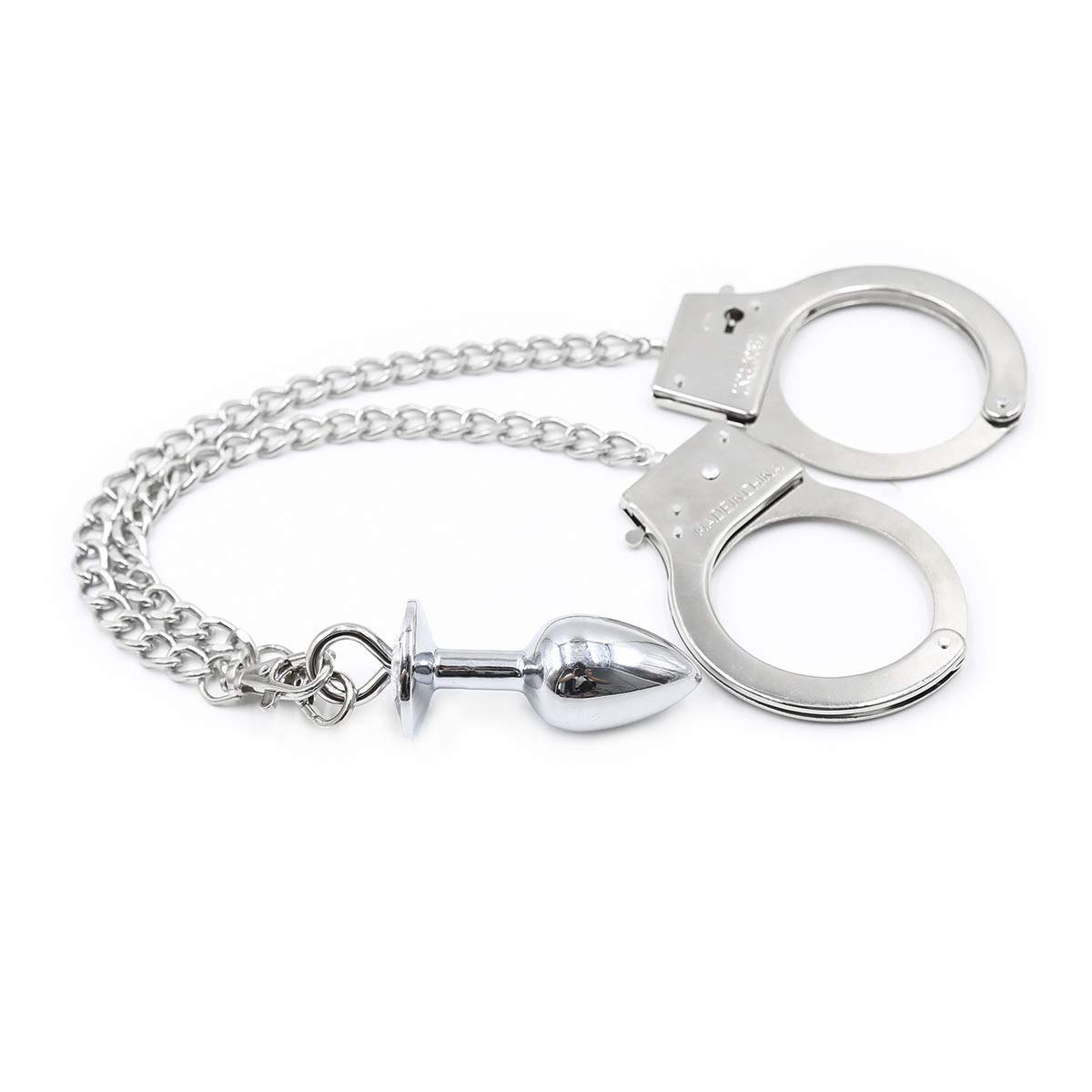 Stainless Steel Anal Plug with Trainer Kit - SM Bed Restraints, Handcuffs & Blindfold Set for Couples | BDSM Fetish Toys for Beginners & Advanced Play | Perfect for Roleplay, Bondage & Sensory Exploration