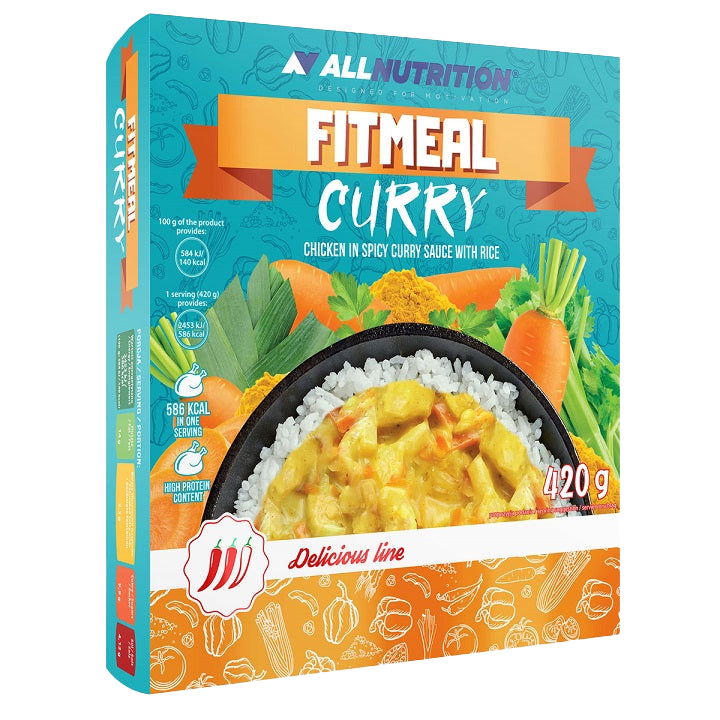 Allnutrition Fitmeal High-Protein Curry Meal Replacement - 420g for Weight Loss & Muscle Gain | Perfect for Post-Workout Recovery & Healthy On-the-Go Meals