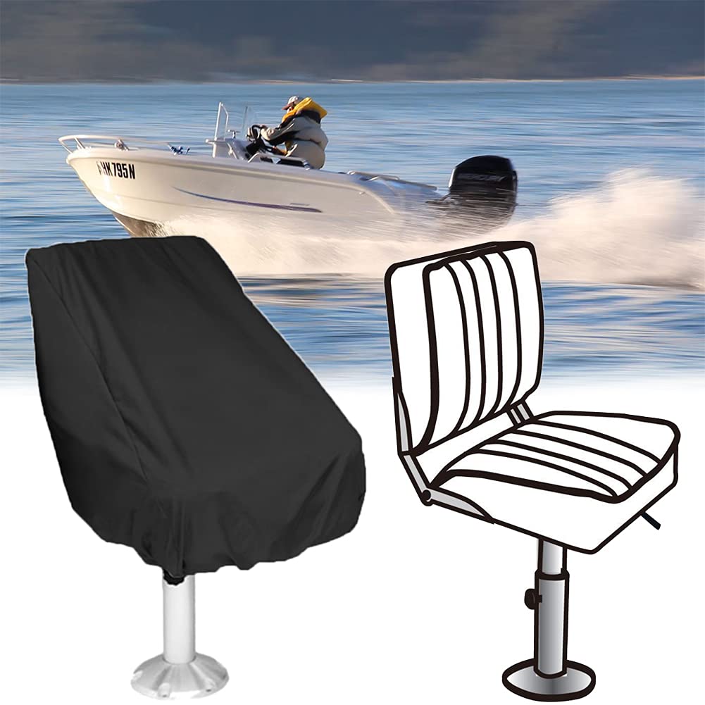 **Waterproof Boat Seat Cover - Heavy Duty 420D Marine-Grade Fabric - Outdoor Captain's Chair & Bench Seat Protector (Black, 1 Pack) | Ideal for Boating, Fishing & Outdoor Adventures**