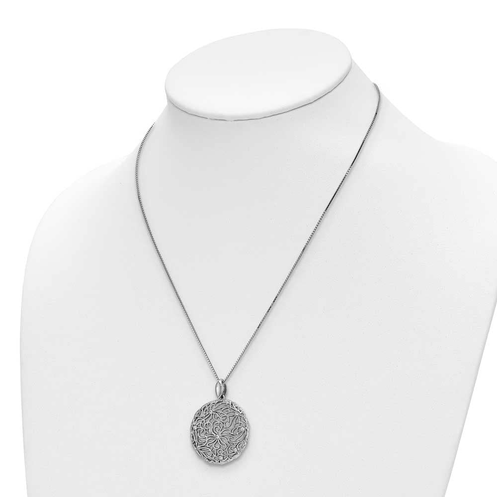 Elegant Sterling Silver Polished CZ Floral Pendant Necklace for Women - Perfect for Weddings, Anniversaries & Special Occasions