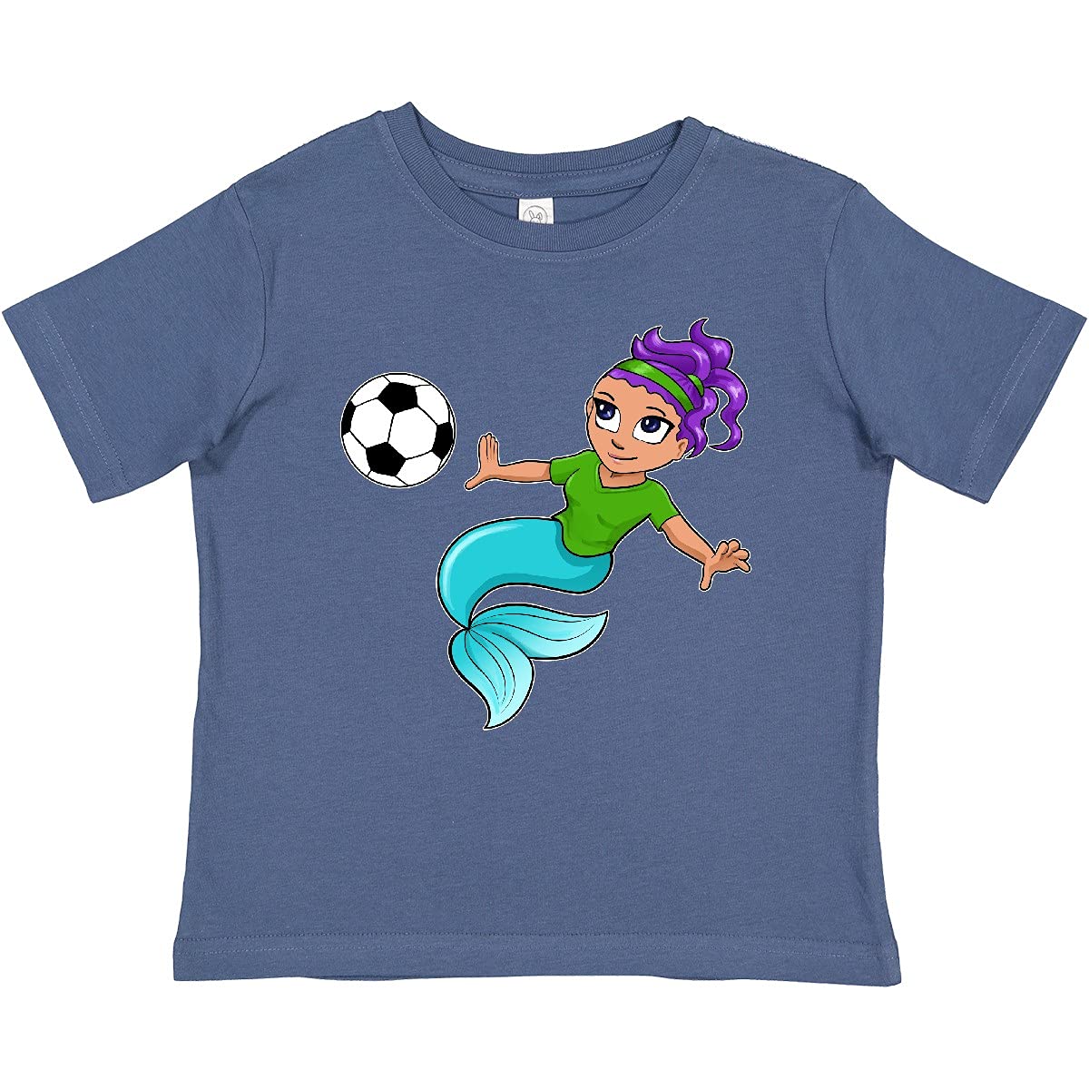 Inktastic Soccer Playing Mermaid Baby T-Shirt - Cute Toddler Outfit for Playdates & Birthday Parties