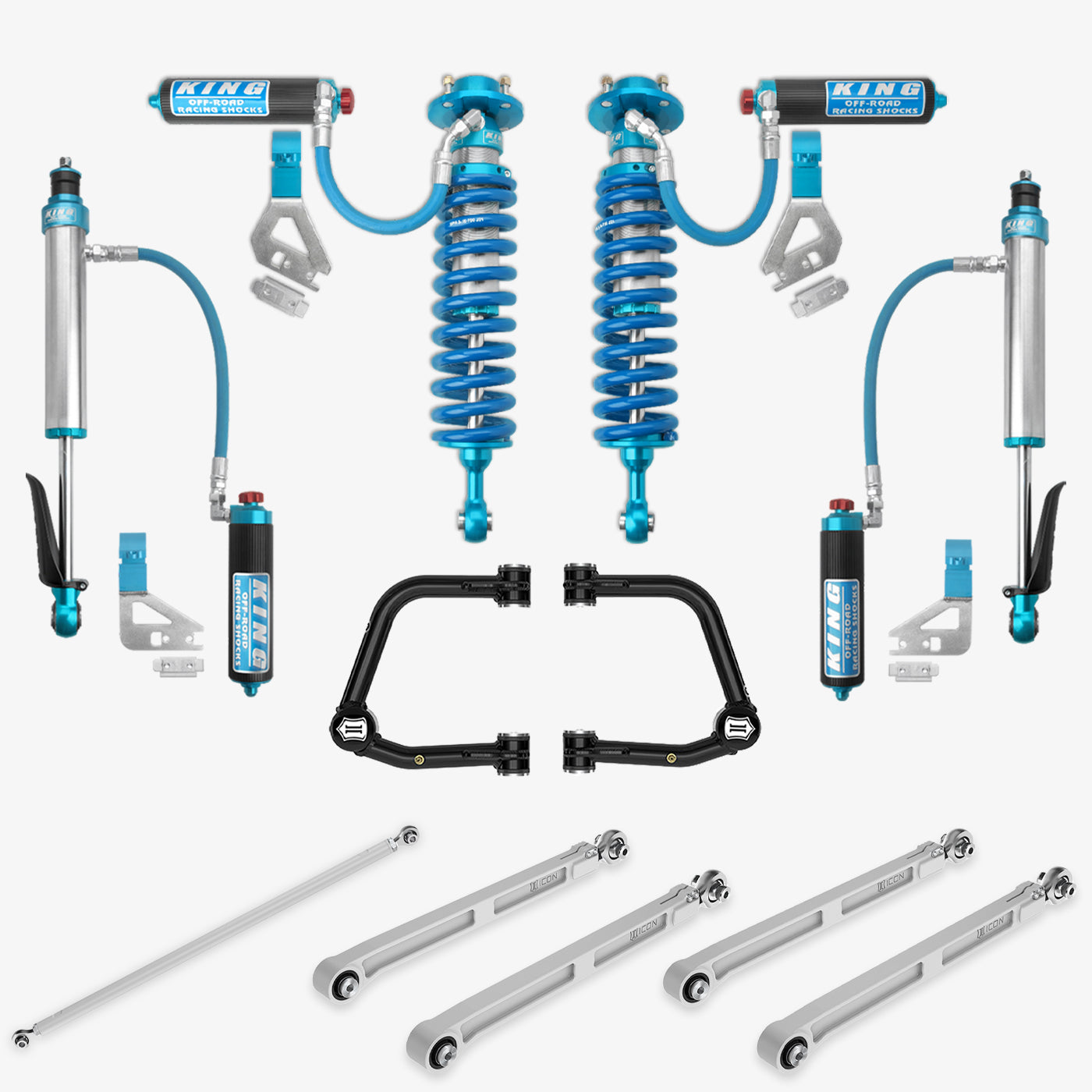 Toyota Tundra King 2.5 RR Coilovers & Rear Shocks with Upper Arms & Trailing Arm Combo Kit for 2022-2025 Models - Off-Road Suspension Upgrade for Enhanced Performance & Durability