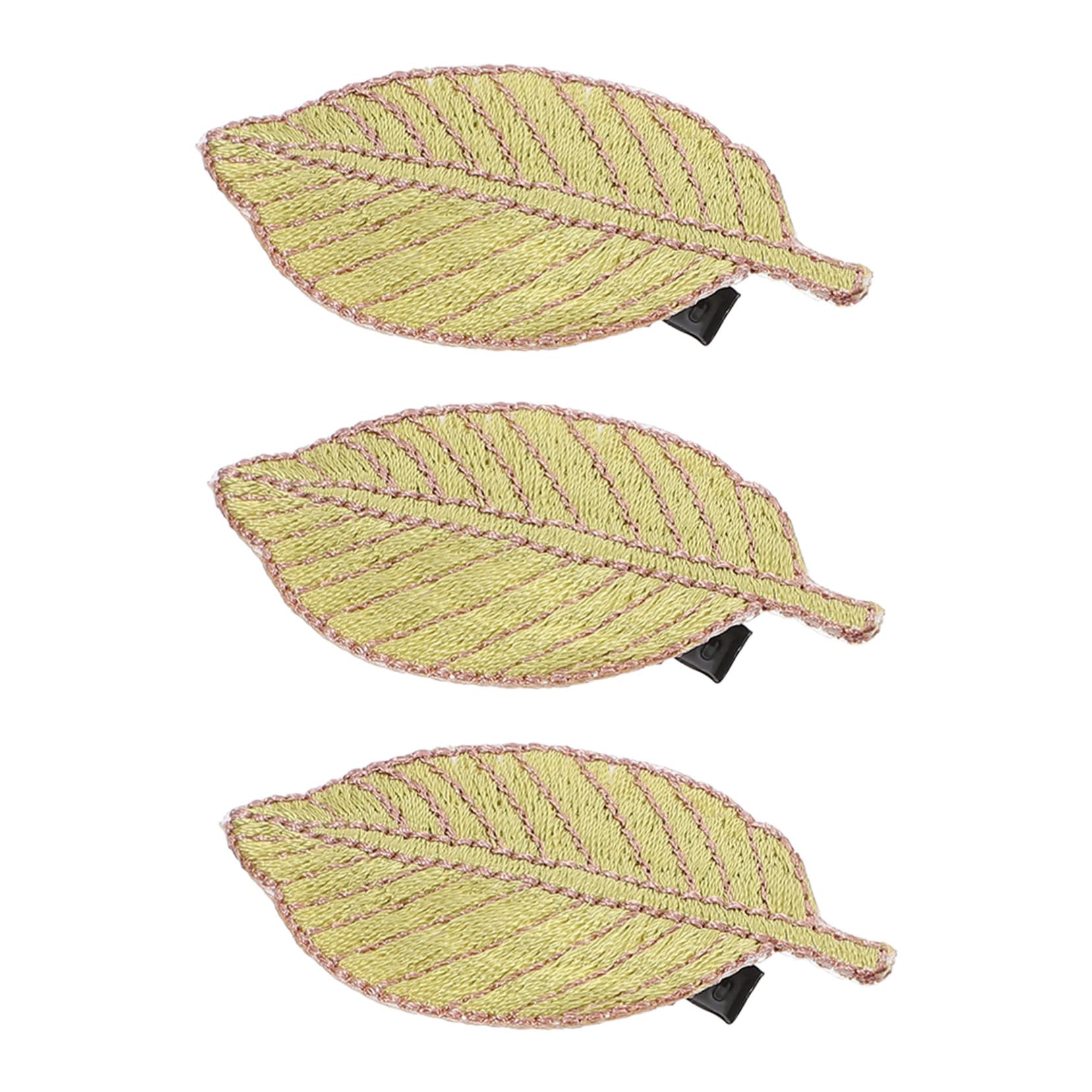 Wakauto 12 Pcs Green Leaf Hair Clips - Natural Fabric Hairpins for Women, Girls - Perfect for Boho, Wedding, Party & Everyday Hairstyles