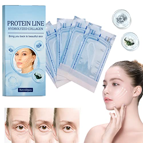 Proform Korean Soluble Protein Threads for Face Lift - 60pcs Absorbable Collagen Threads with Nano Gold Essence | Instant Lifting & Anti-Aging Treatment for Wrinkles, Fine Lines & Sagging Skin | Perfect for Home Facial Care & Professional Spa Treatments