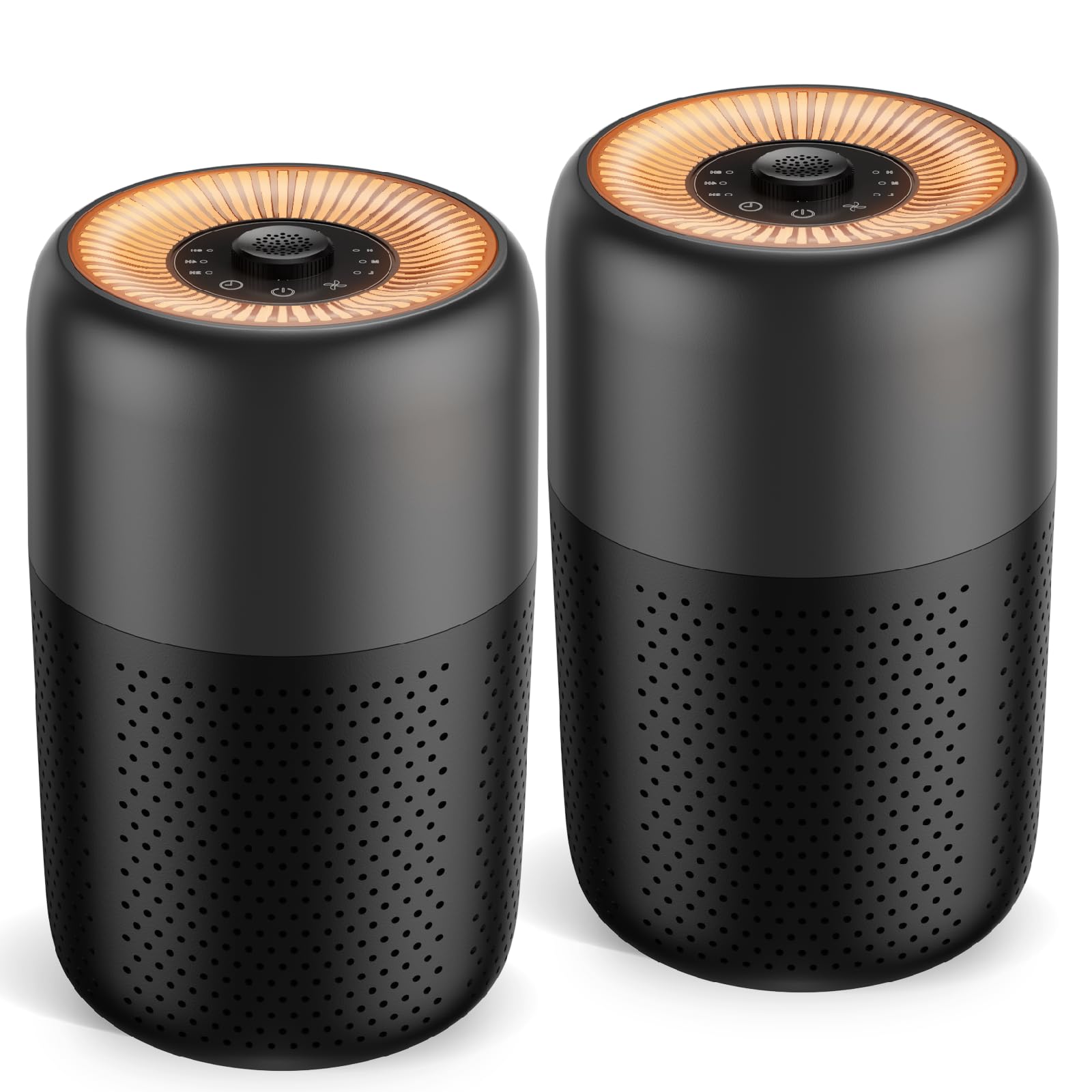 2 Pack TPLMB H13 True HEPA Air Purifiers for Bedroom & Living Room - Quiet 24dB, Night Light, Speed Control, Fragrance for Better Sleep - Perfect for Home, Office, Nursery & Small Spaces (Black)