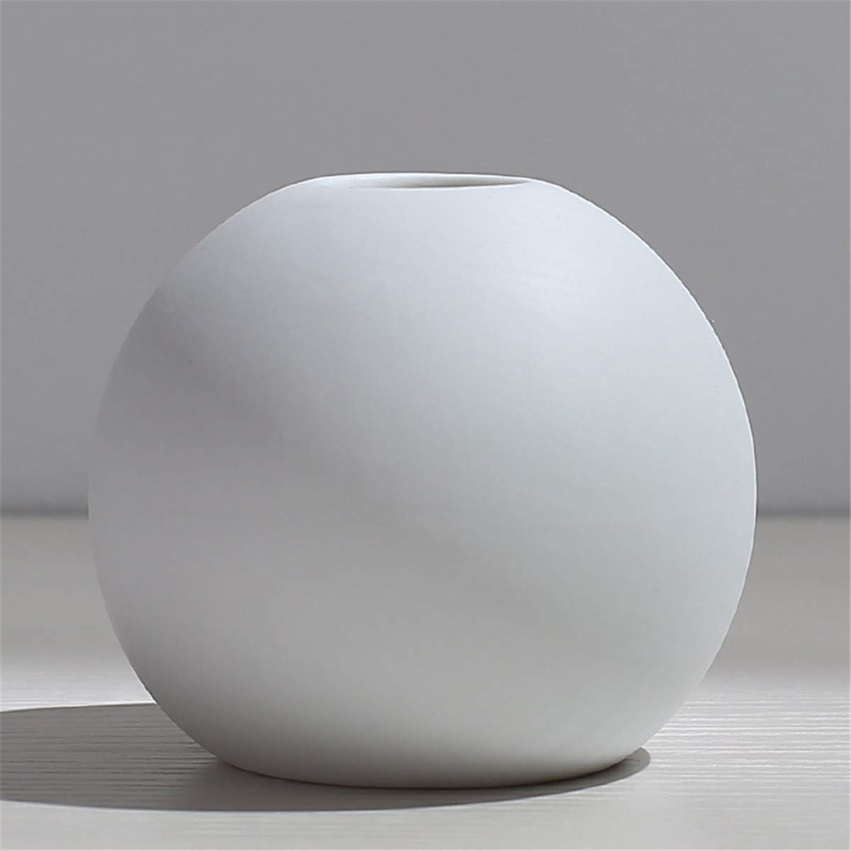 Nordic Style White Ceramic Vase - Modern Minimalist Home Decor for Living Room, Fireplace & Table Centerpieces | Rustic Pottery Flower Vase (3.7