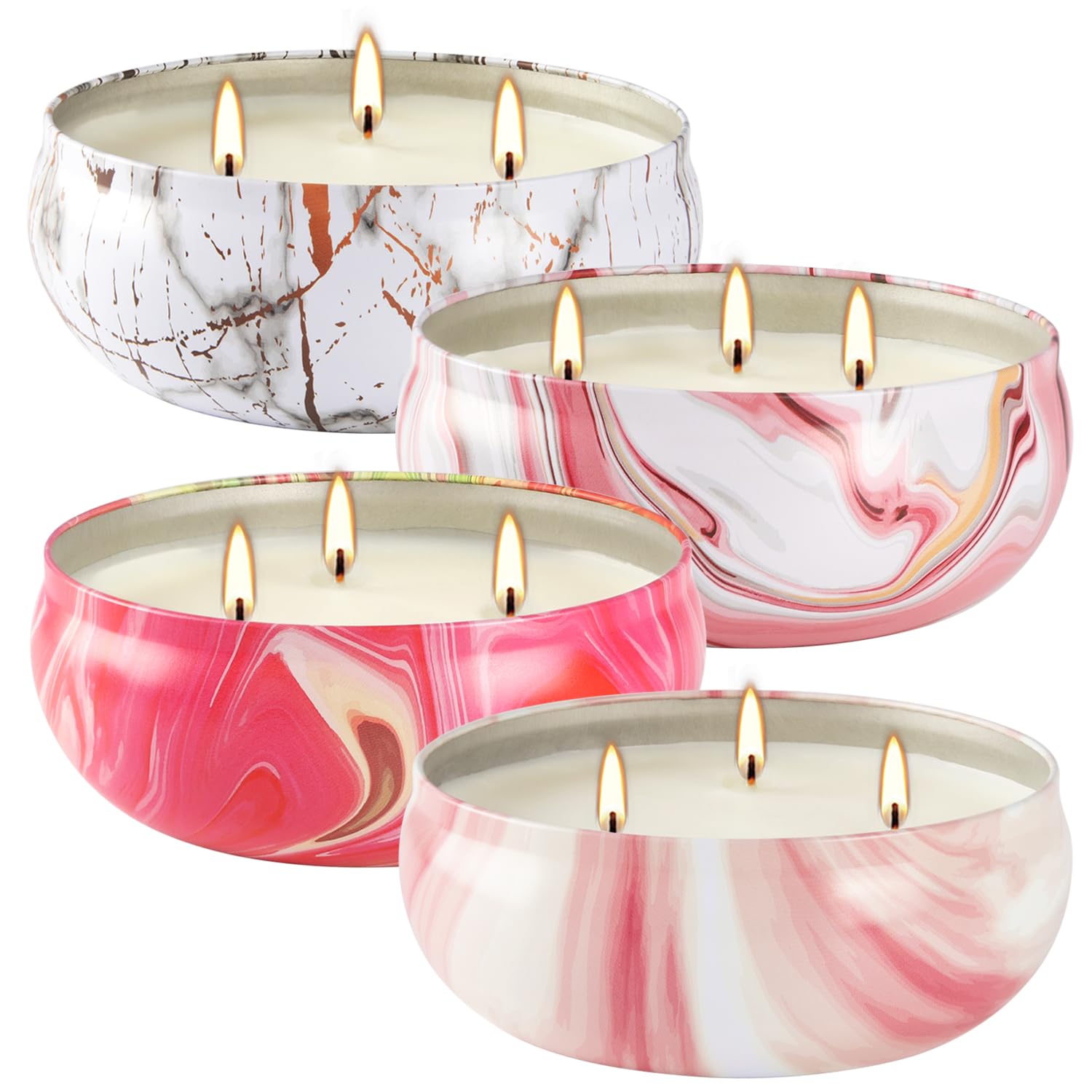 4-Pack Outdoor Citronella Candles with 3 Wicks | 12oz Soy Wax Scented Candles for Mosquito Repellent | Perfect for Patio, Garden, Balcony & BBQ Parties