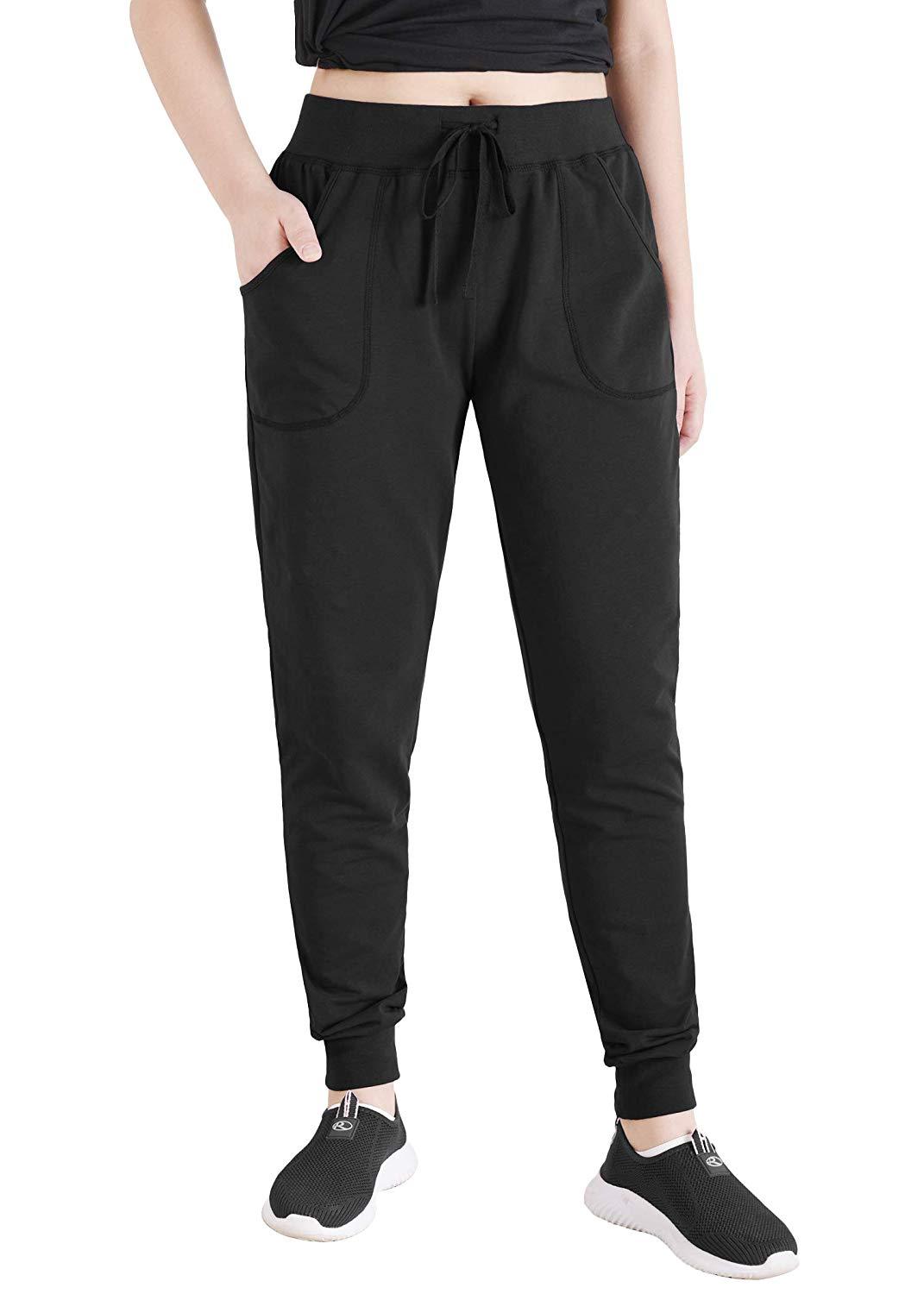 Women's Soft Cotton Jogger Sweatpants with Pockets - Comfortable Lounge Pants for Yoga, Running & Casual Wear