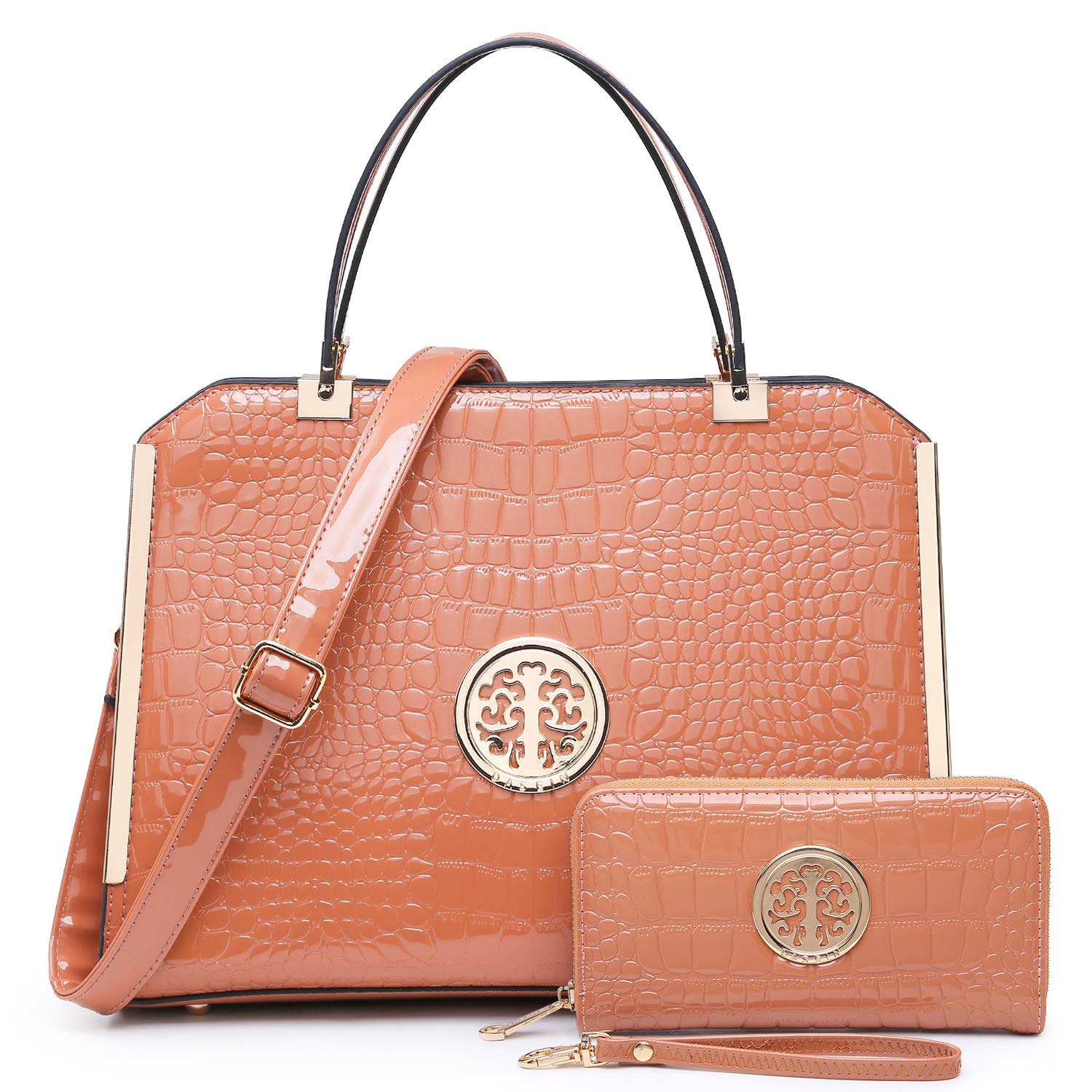 Dasein Women's Leather Tote Bag - Large Top Handle Satchel Purse with Wallet, Stylish Work & Shoulder Bag for Office, Travel & Daily Use