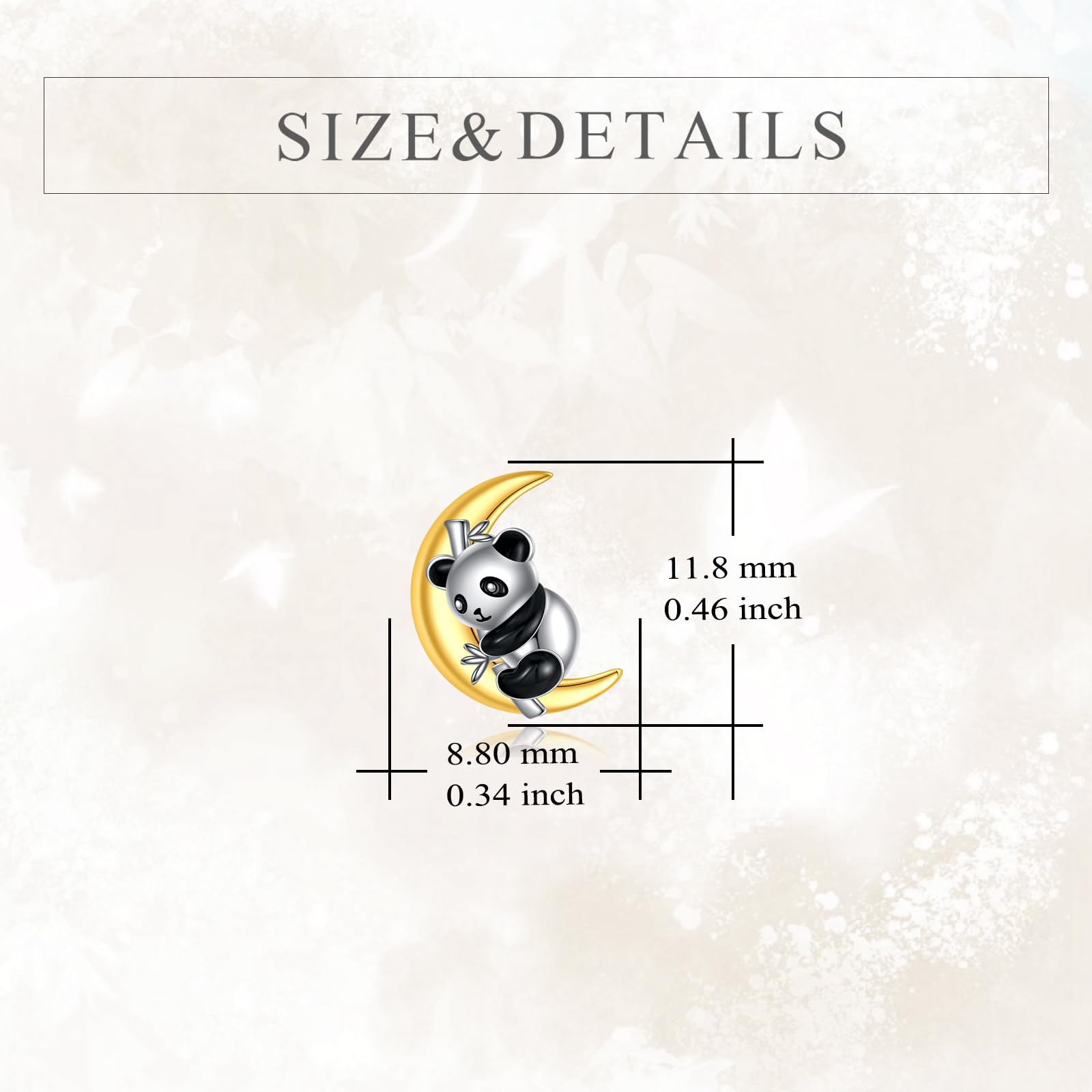 Sterling Silver Moon Panda Stud Earrings for Women - Cute Animal Jewelry Gift for Her, Grandma, Girlfriend | Perfect for Everyday Wear, Birthday Gifts & Special Occasions