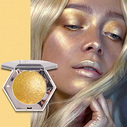 Gold Cheek Diamond Highlighter & Contour Palette - Shimmer Makeup Bronzer & Illuminating Powder Set (A05 SET05) for Party, Wedding & Everyday Glow