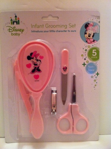 Disney Minnie Mouse Baby Grooming Kit - Pink Infant Hair Care Set with Comb, Brush & Accessories for Newborns & Toddlers - Perfect for Bath Time, Baby Showers & Nursery Essentials