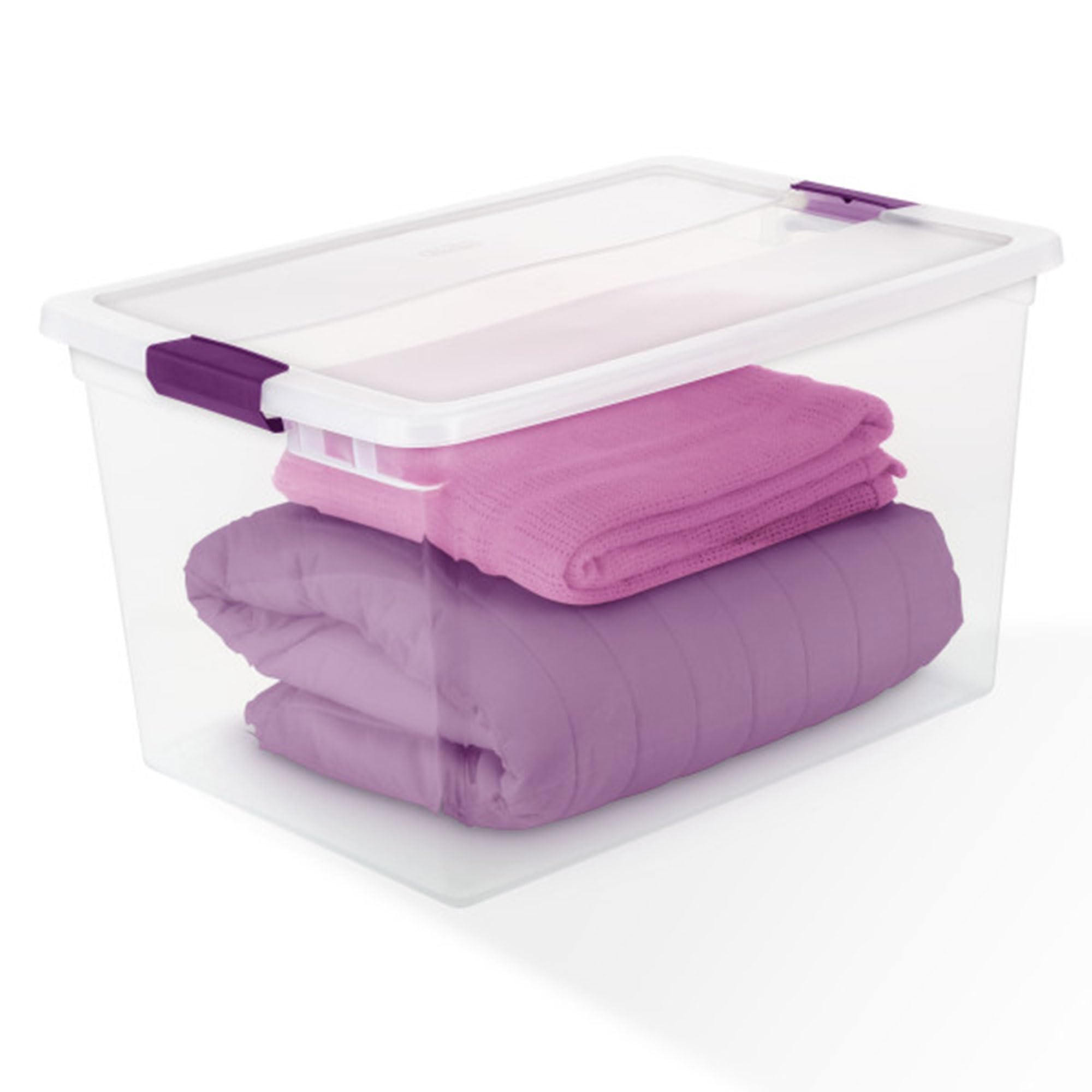 Sterilite 24-Pack 66 Quart ClearView Latch Box - Stackable Plastic Storage Bins with Secure Lids for Home Organization, Closet, Garage & Office Use