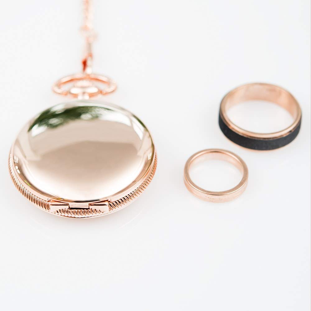 Rose Gold Pocket Wedding Ring Holder with Chain - Elegant Jewelry Organizer for Brides, Travel & Special Occasions