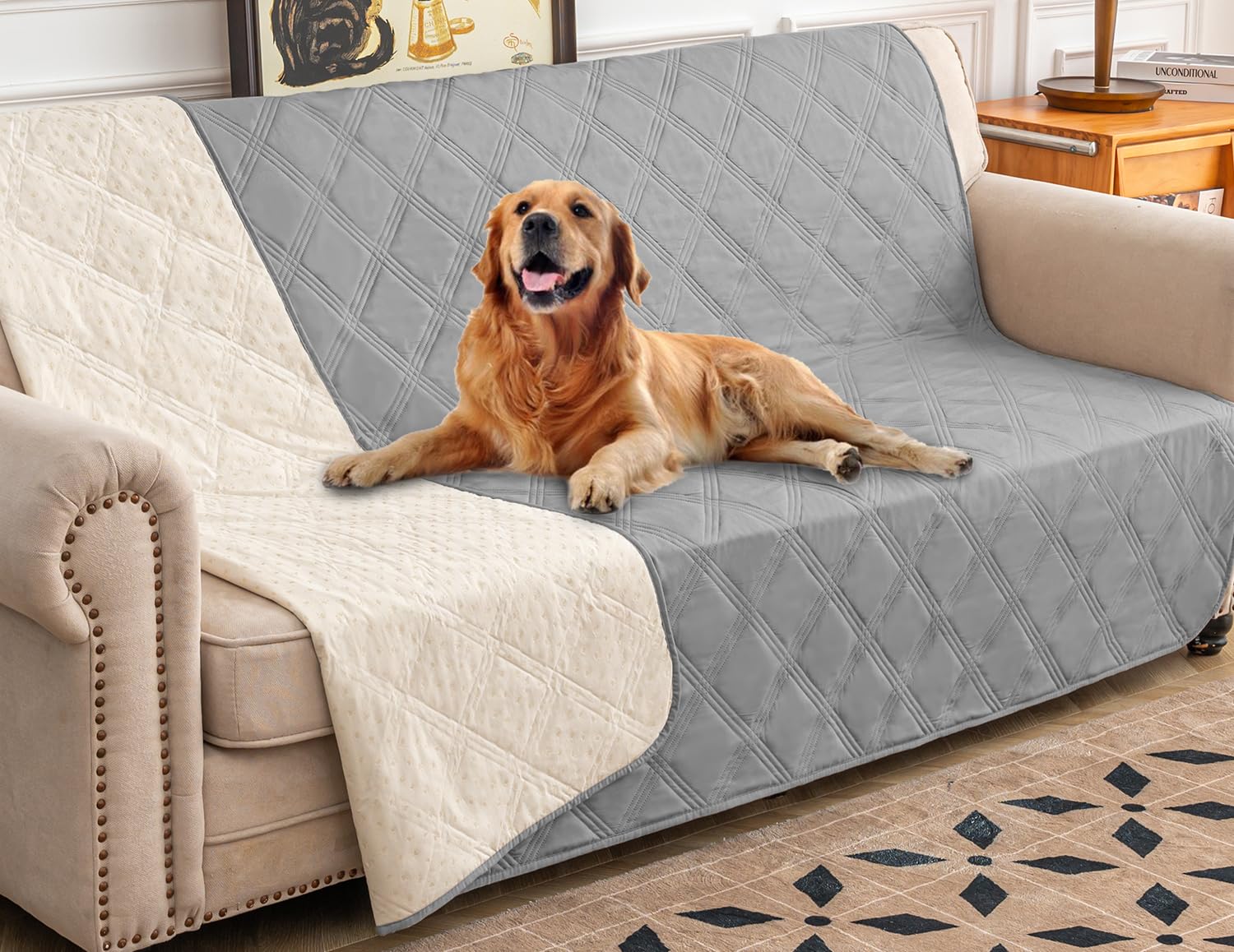 Ameritex Waterproof Dog Bed Cover - Non-Slip Pet Blanket Protector for Furniture, Couch & Sofa - Perfect for Indoor Use, Travel & Car Rides