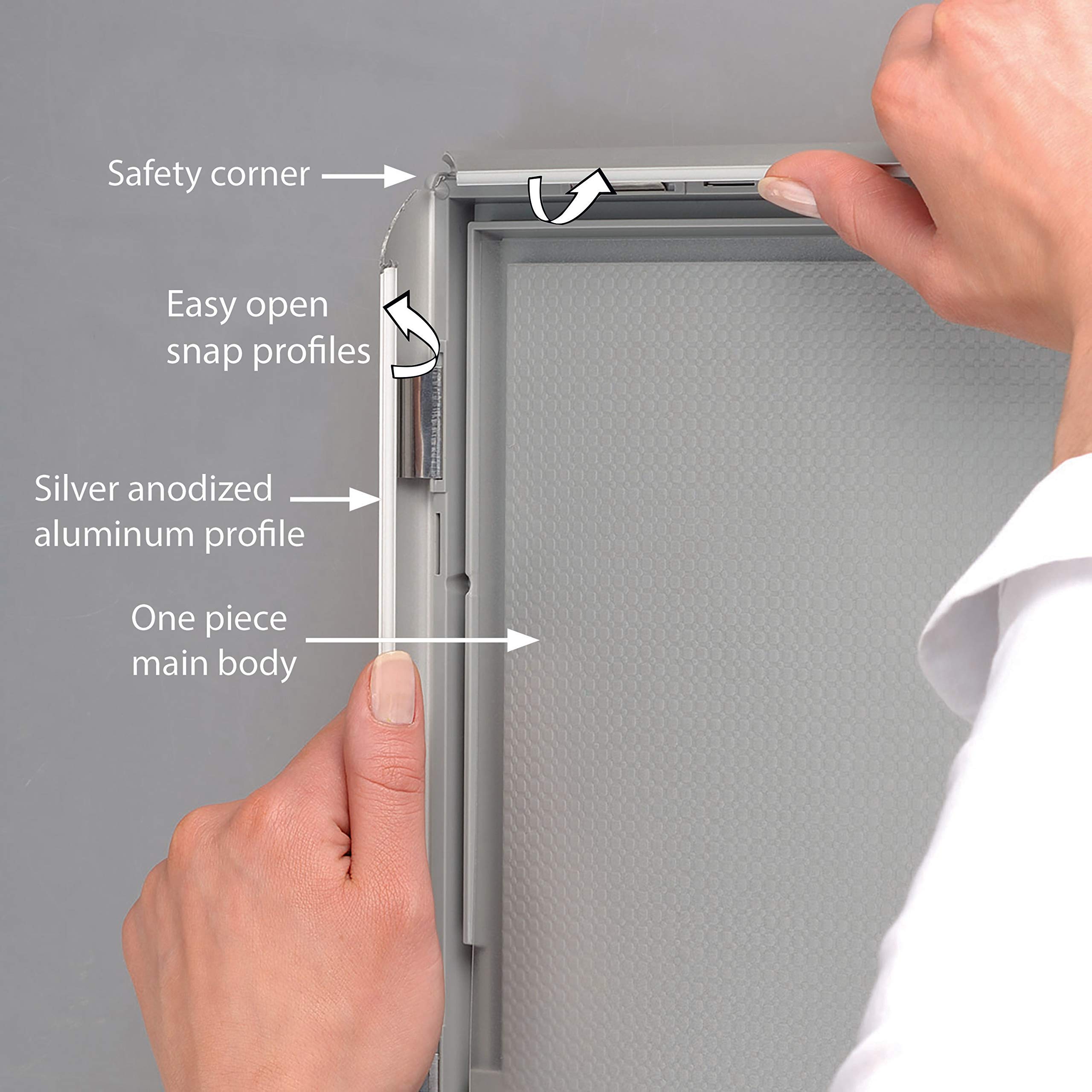 8.5 x 11 Silver Front Loading Diploma Picture Frame - 20 Pack | M&T Displays | 1