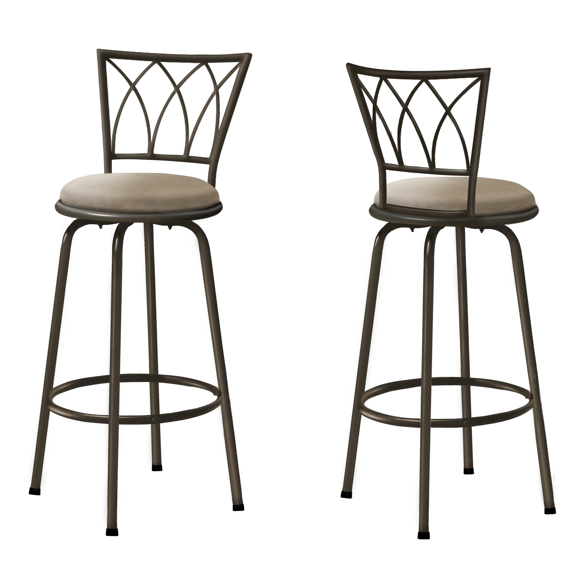 2-Pack Dark Coffee Metal Swivel Bar Stools 43