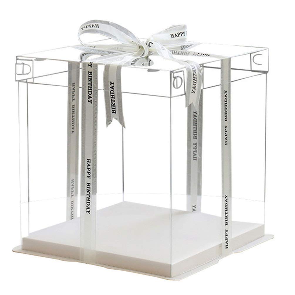 10 Inch Clear Cake Box - Transparent Bakery Gift Box for Birthday, Dessert & Cake Packaging | Perfect for Birthday Parties, Wedding Cakes & Bakery Display