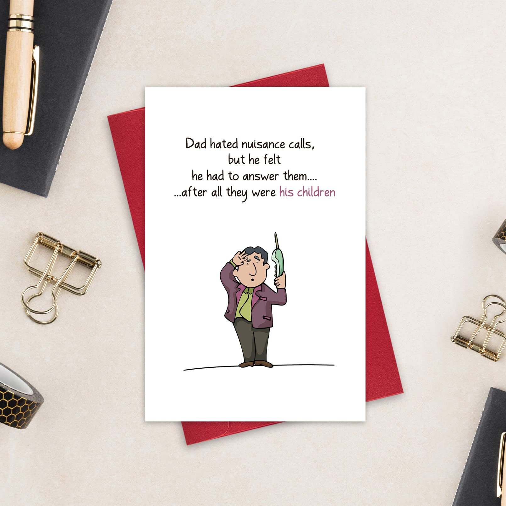 Ulbeelol Funny Father's Day Card - Hilarious Birthday Card for Dad with Nuisance Call Theme | Perfect Humorous Gift for Dads Birthday, Anniversary & Special Occasions | Great for Office Pranks & Family Gatherings